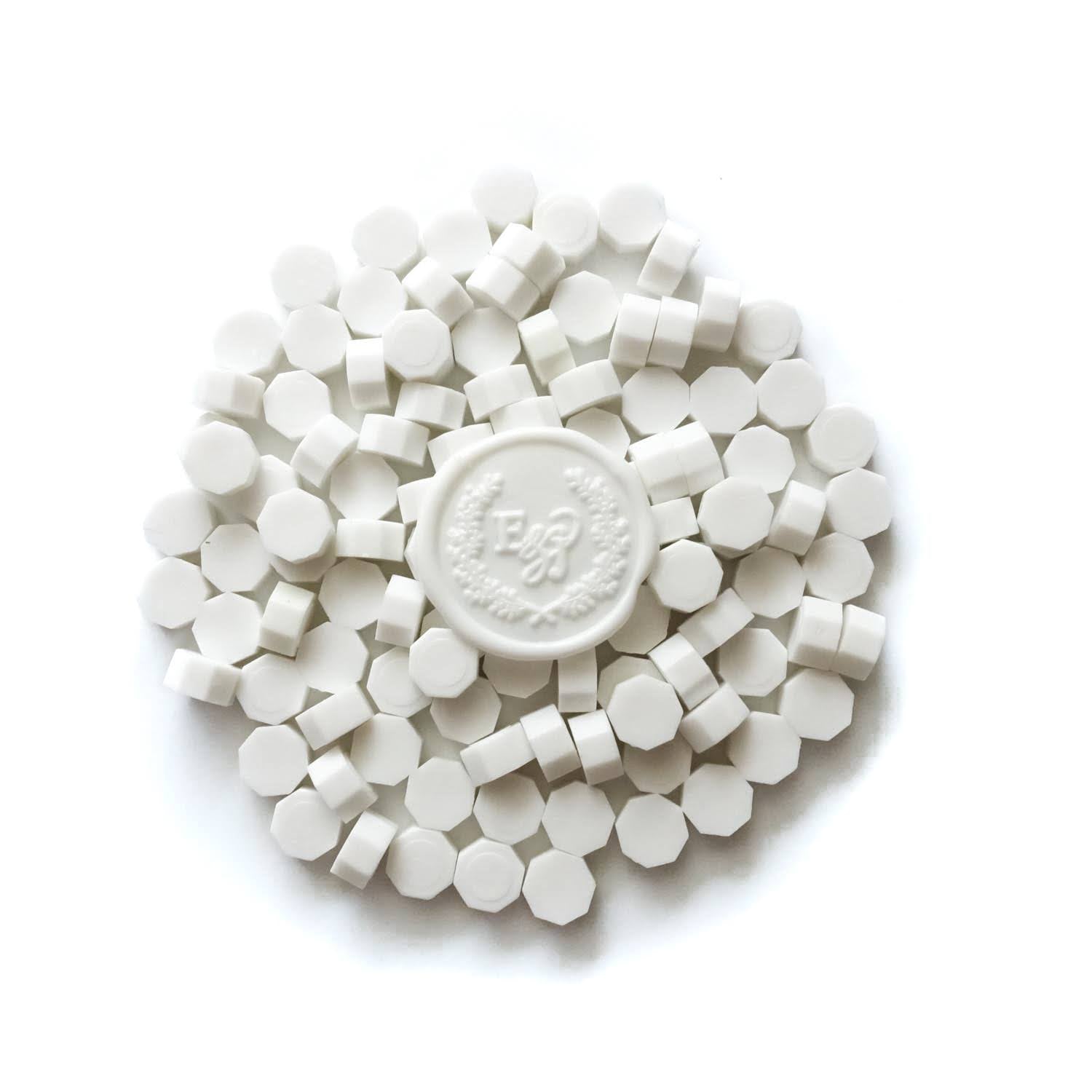 Ivory sealing wax with white monogram wax seal wreath for wedding Australia