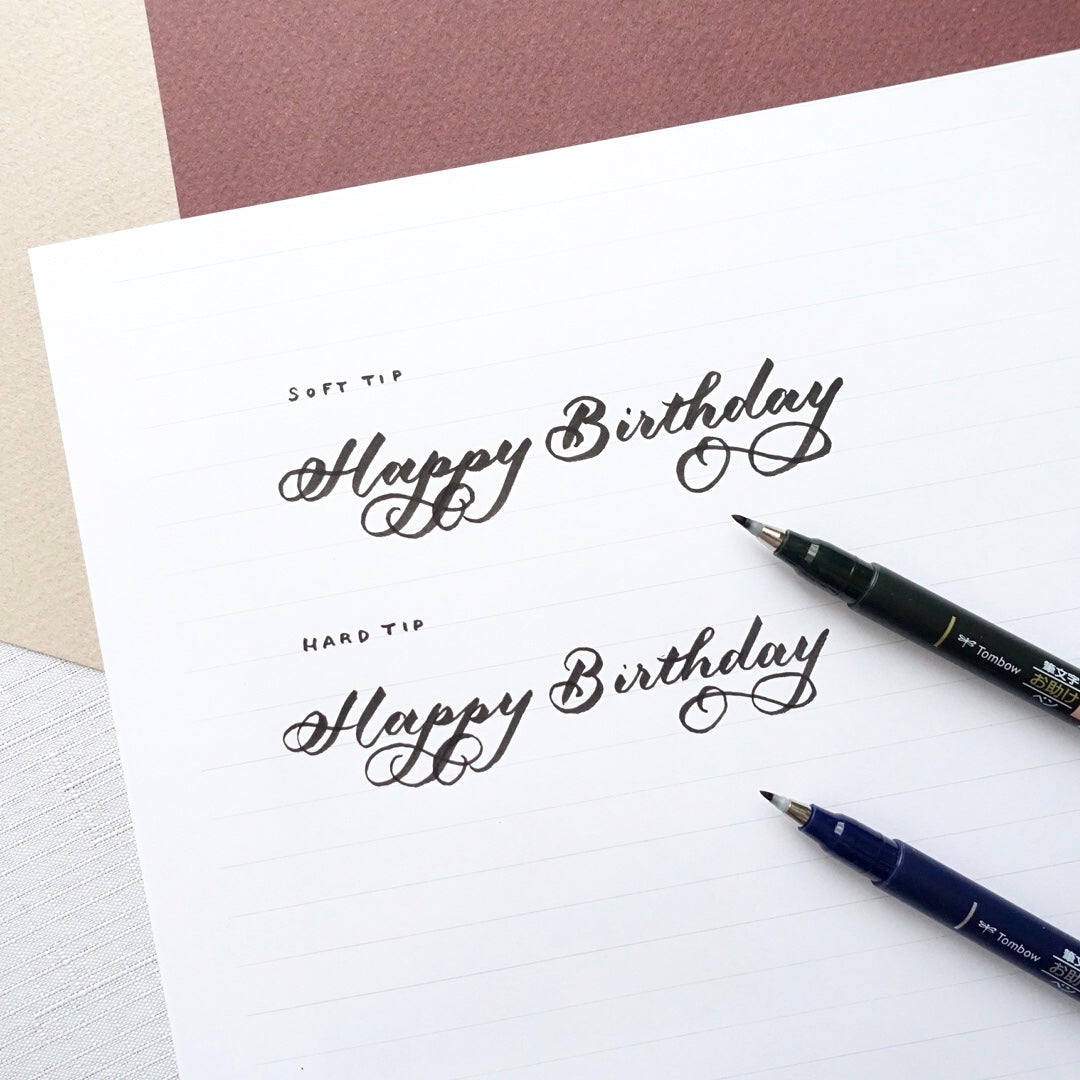 Tombow fudenosuke brush pen soft hard tip for lettering and calligraphy