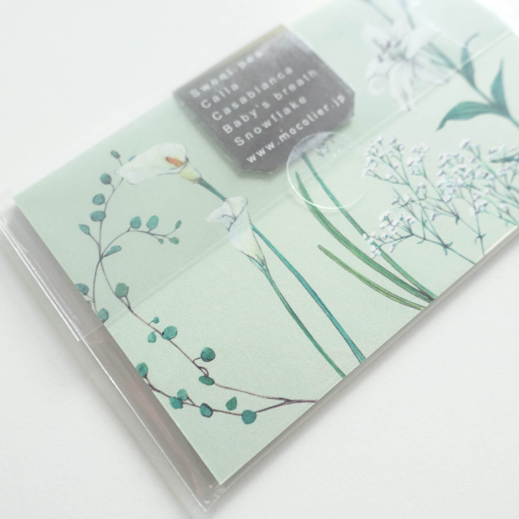 green flowers floral mini message card business card size australia