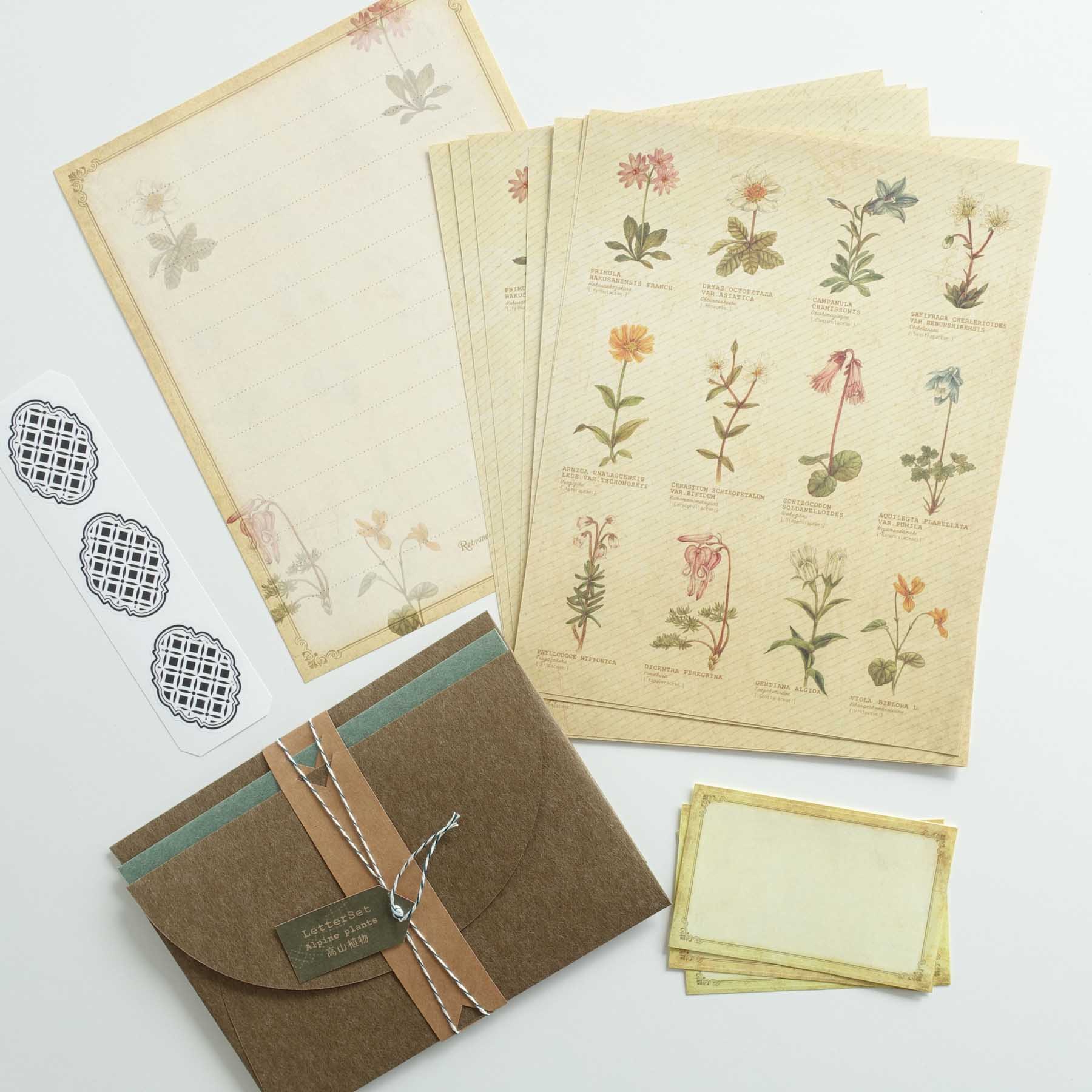 Vintage letter writing set alpine flowers australia