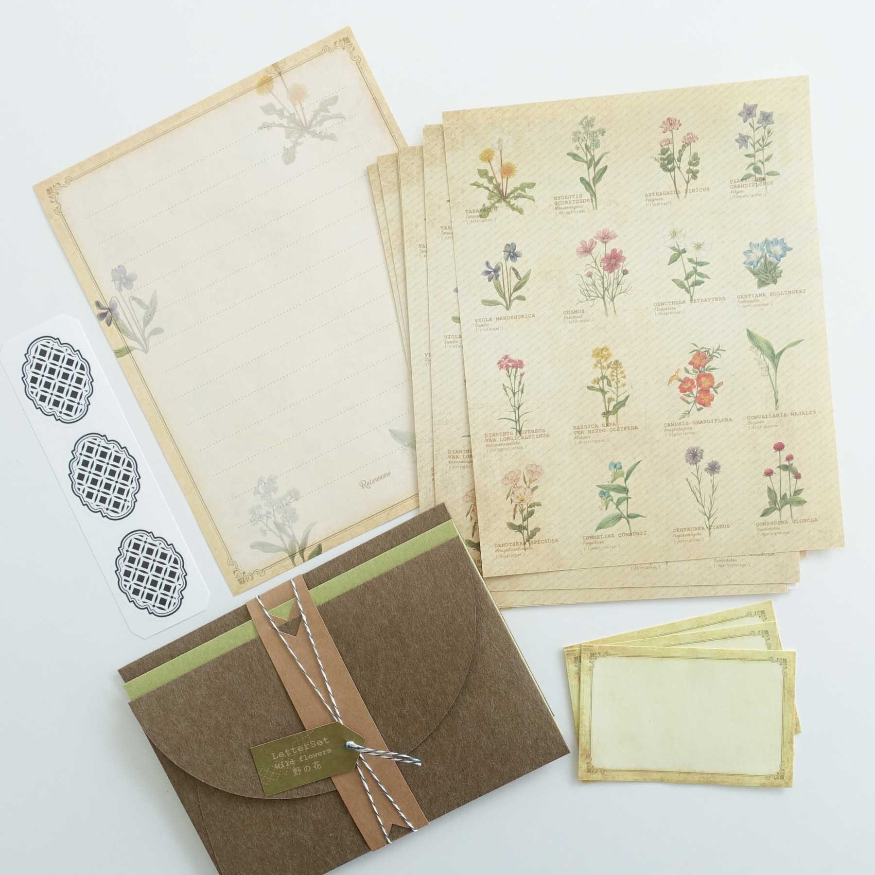 Vintage letter writing set wild flowers australia
