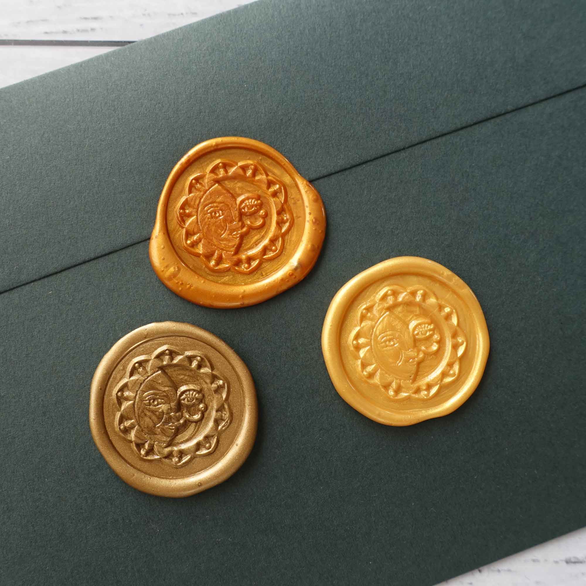 Sun moon crescent wax seal stamp Fiona Ariva Australia