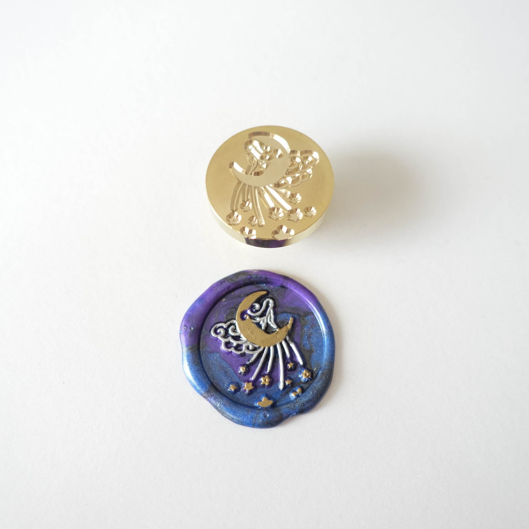 moon girl sun stars galaxy wax seal stamp head fiona ariva australia