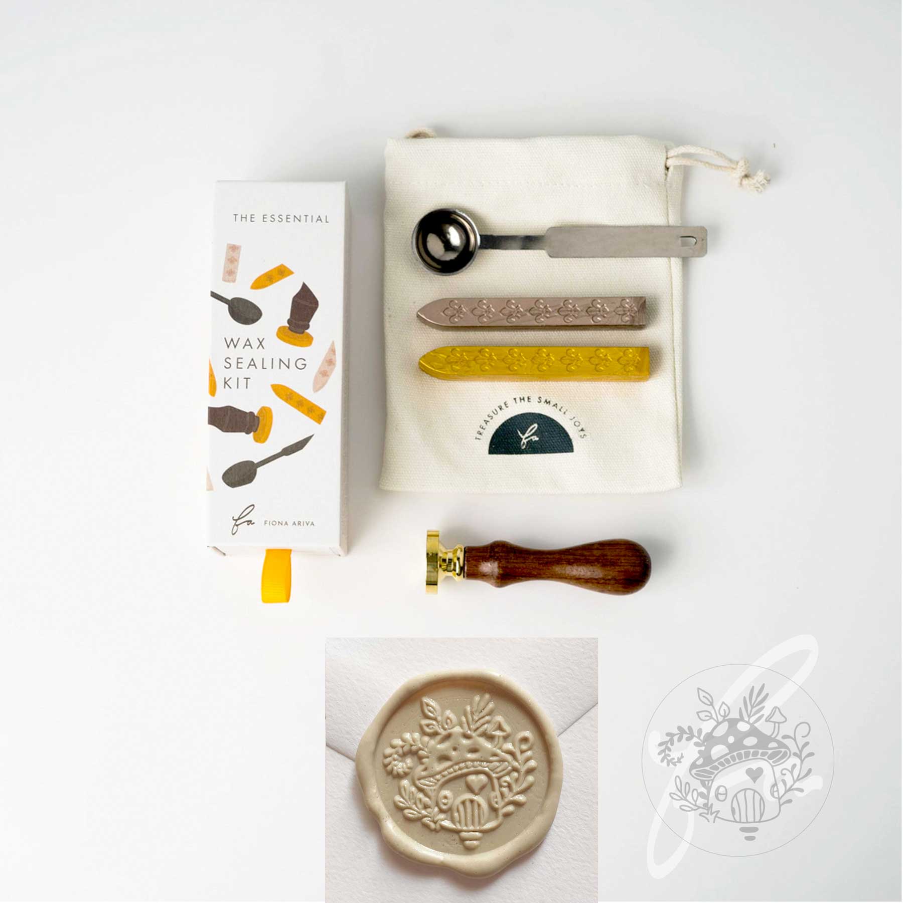 mushroom house fairy garden clay beige wax seal kit fiona ariva australia