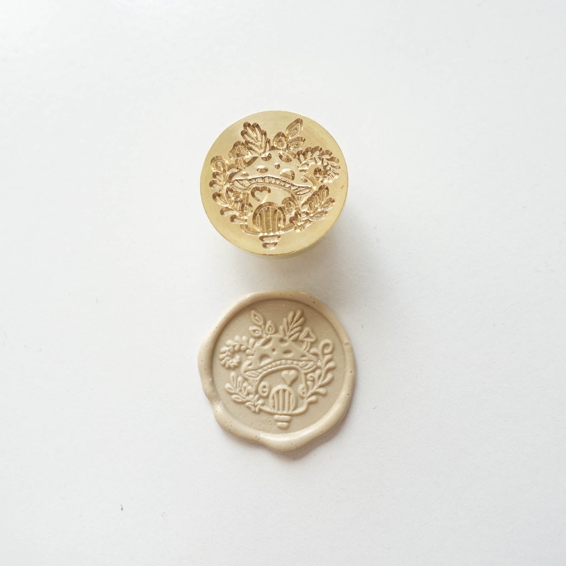 mushroom house fairy garden clay beige wax seal fiona ariva australia