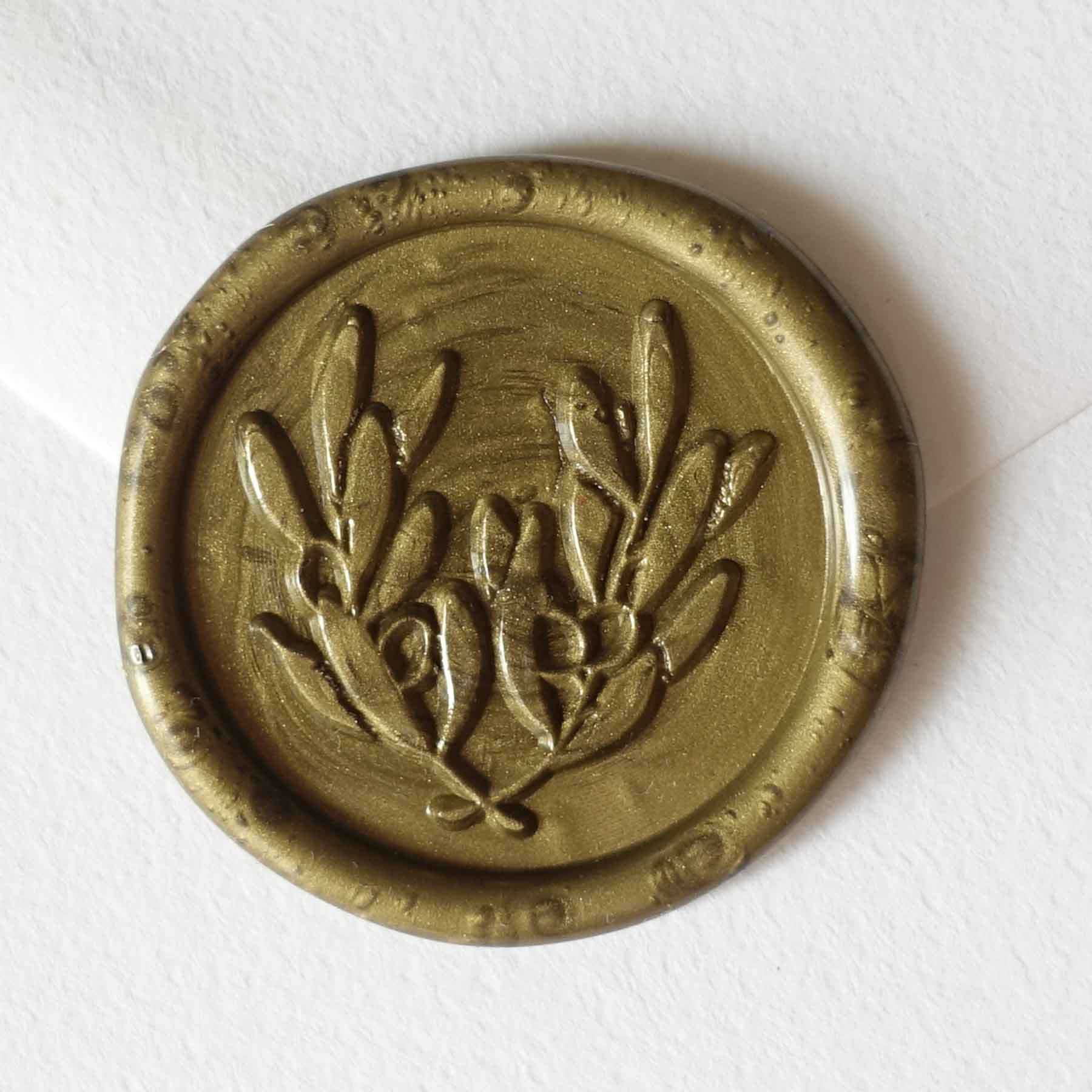 olive leaves laurel wedding wax seal green fiona ariva australia