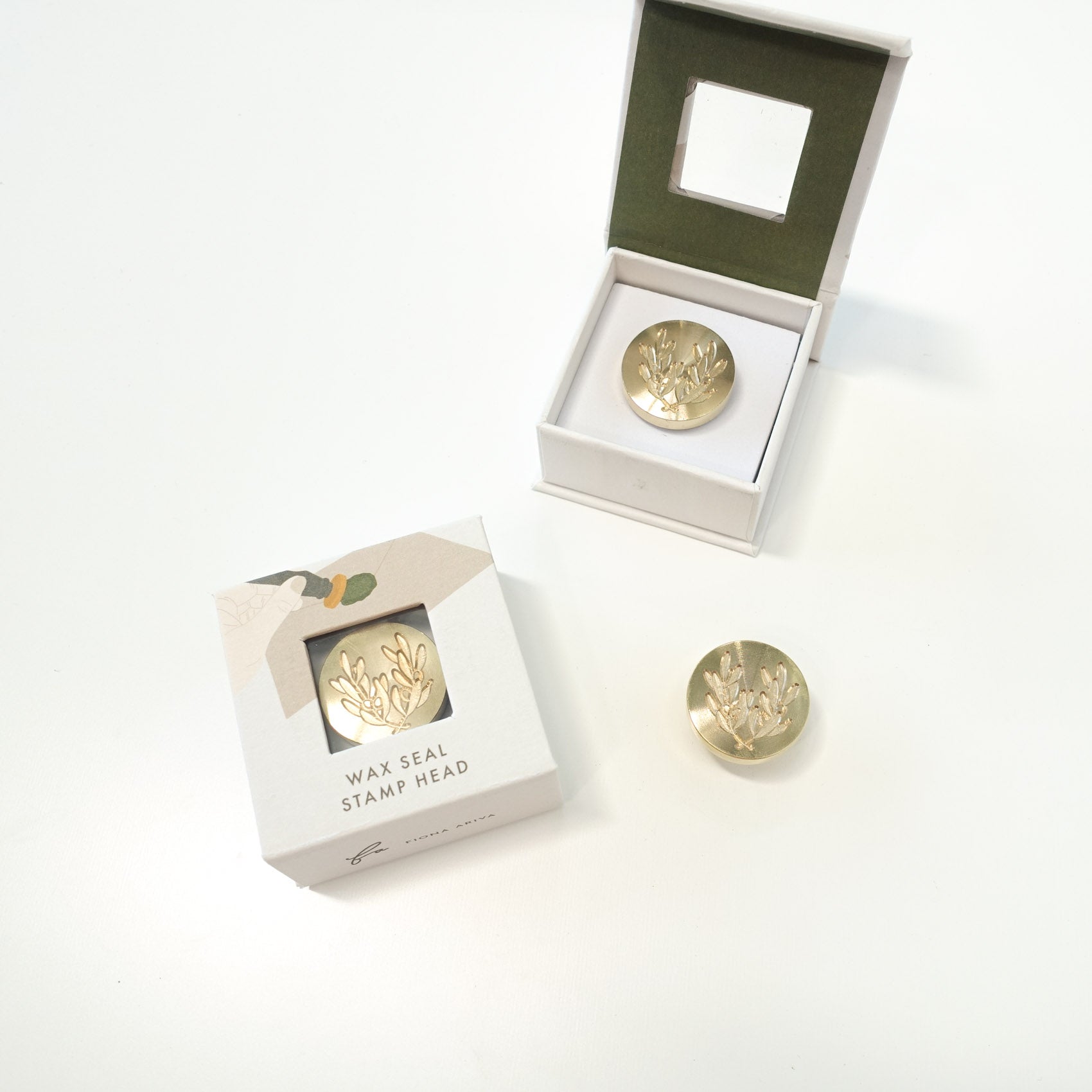 Olive leaves laurel wedding wax seal stamp fiona ariva australia sprigs