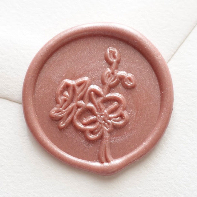 Orchid flower wax seal stamp Australia