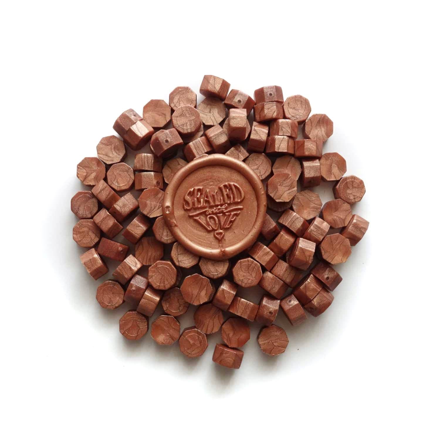 Peach Copper 100pcs sealing wax beads granules tablets pellets