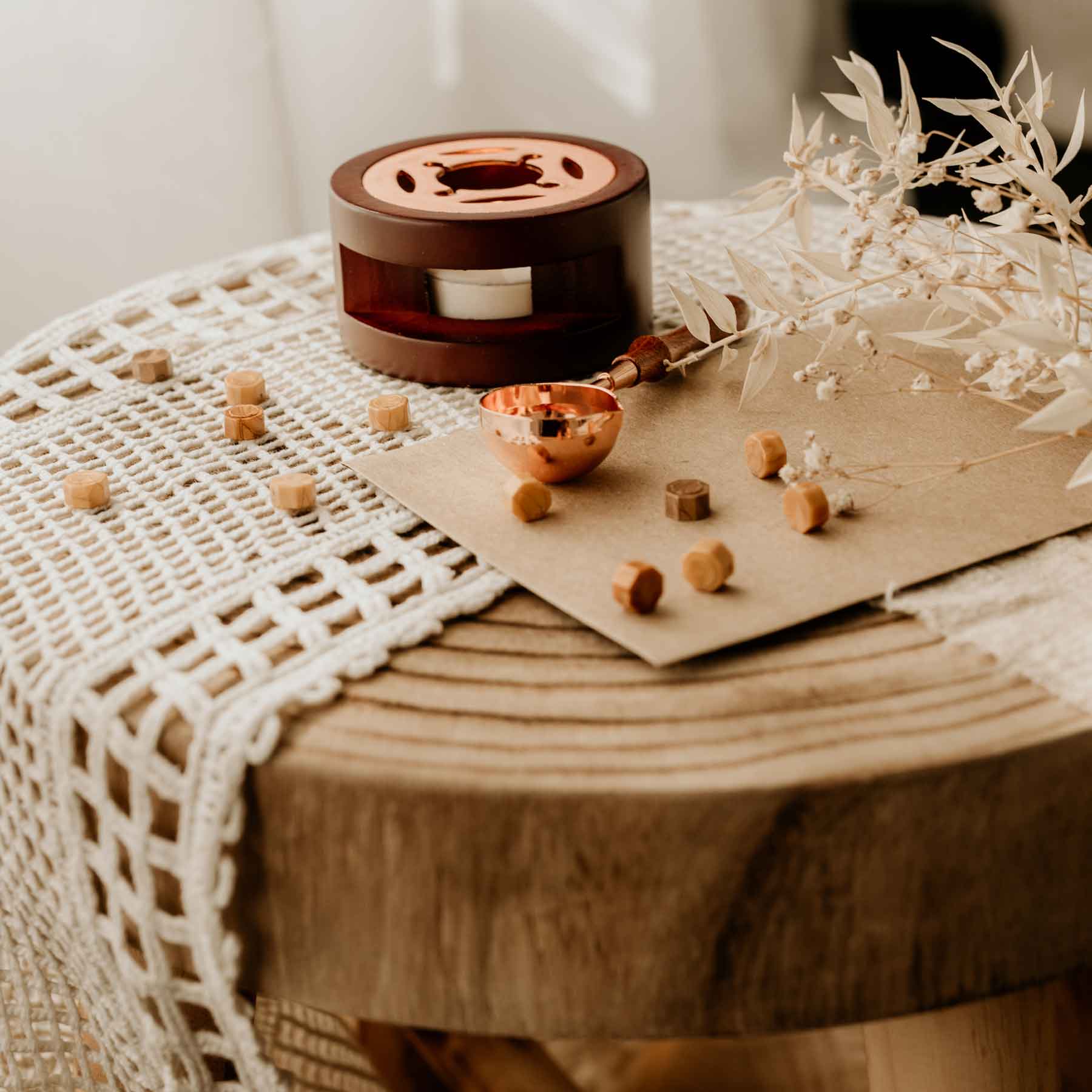 rose gold wax melting spoon with burner spoon holder stove australia fiona ariva australia