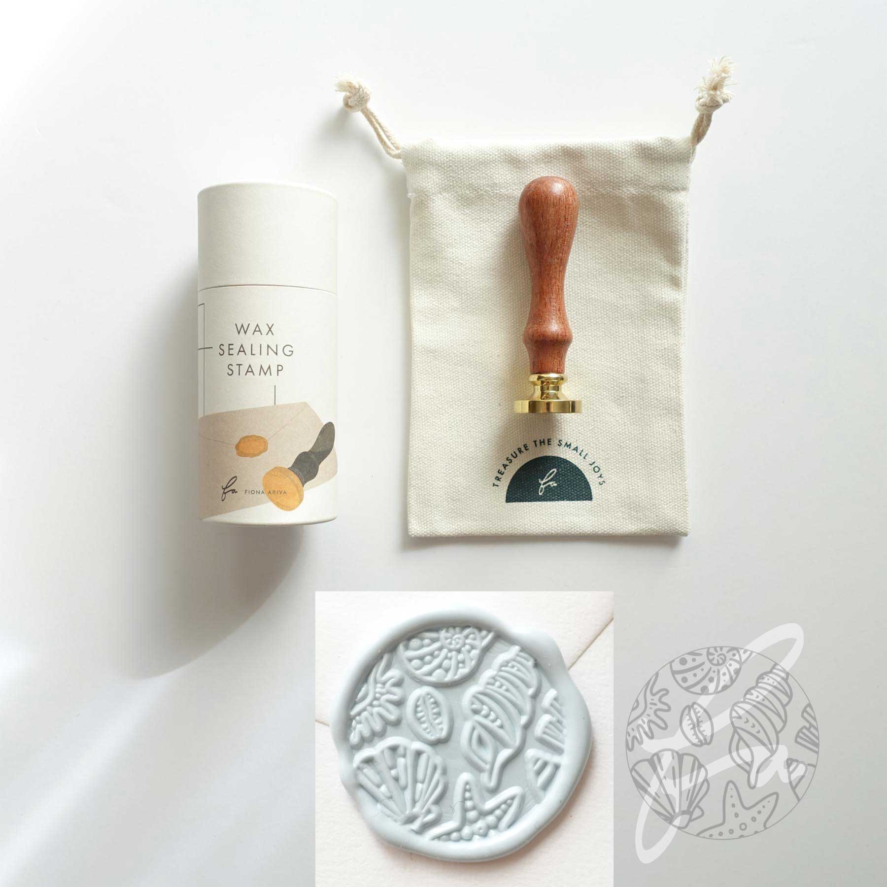 seashells beach wax seal stamp australia fiona ariva