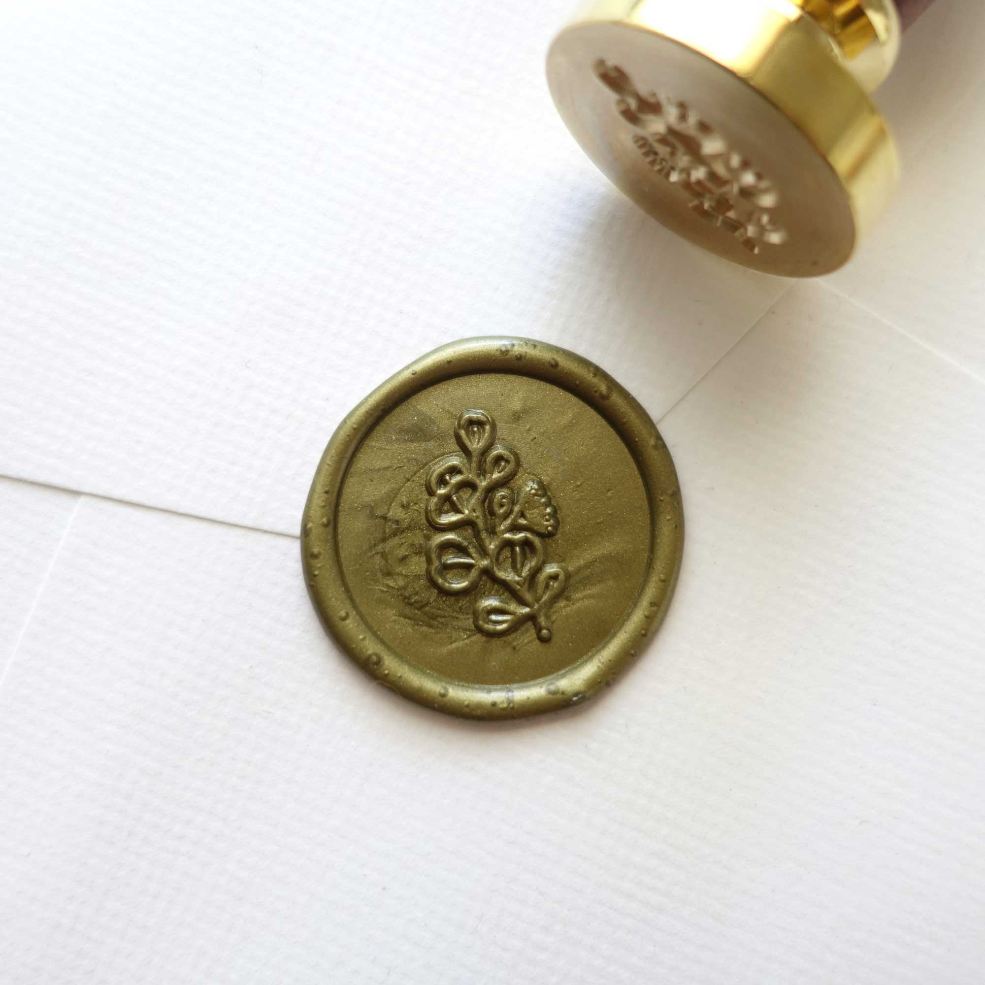 Silver dollar eucalyptus wax seal stamp