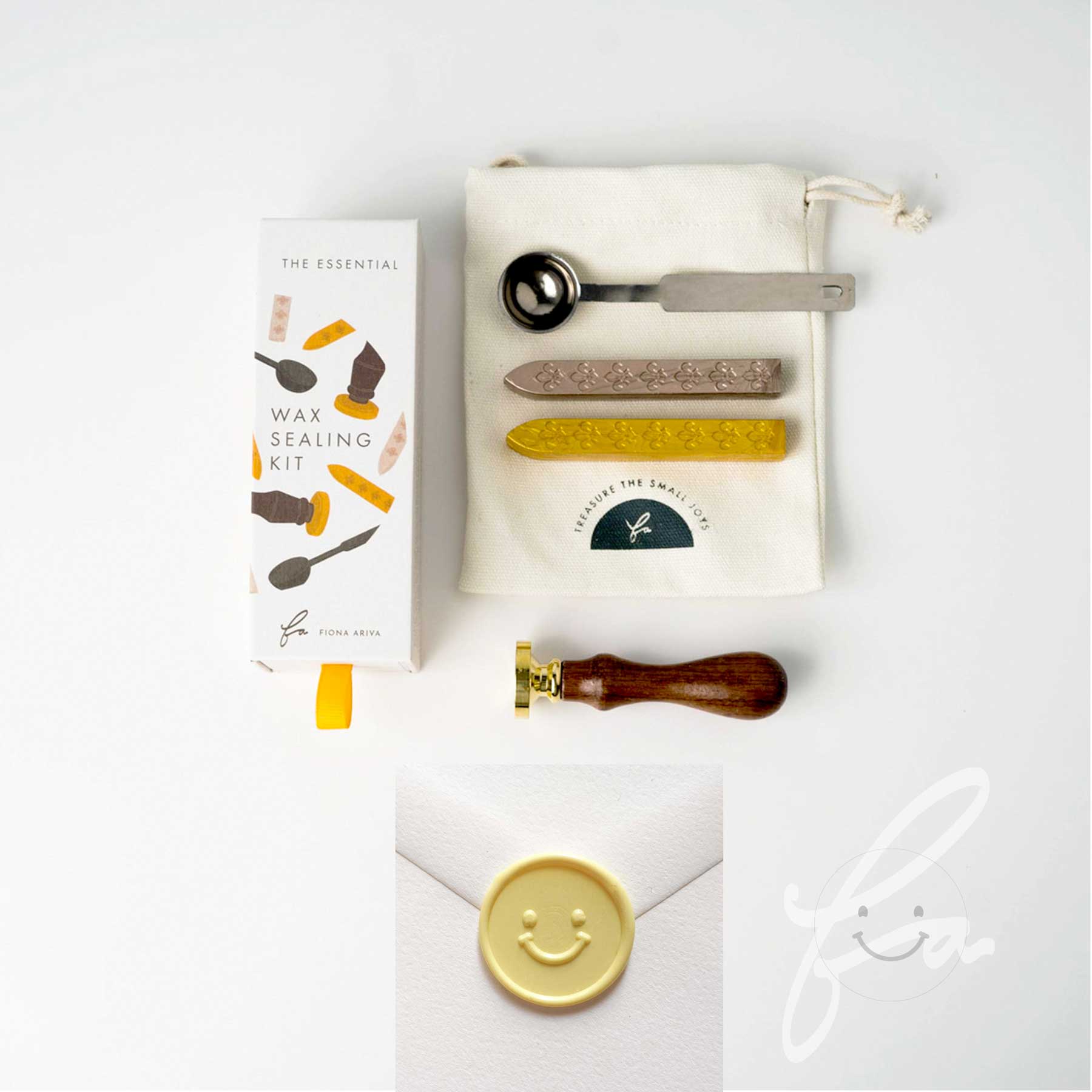 yellow smiley face emoji wax sealing kit fiona ariva australia