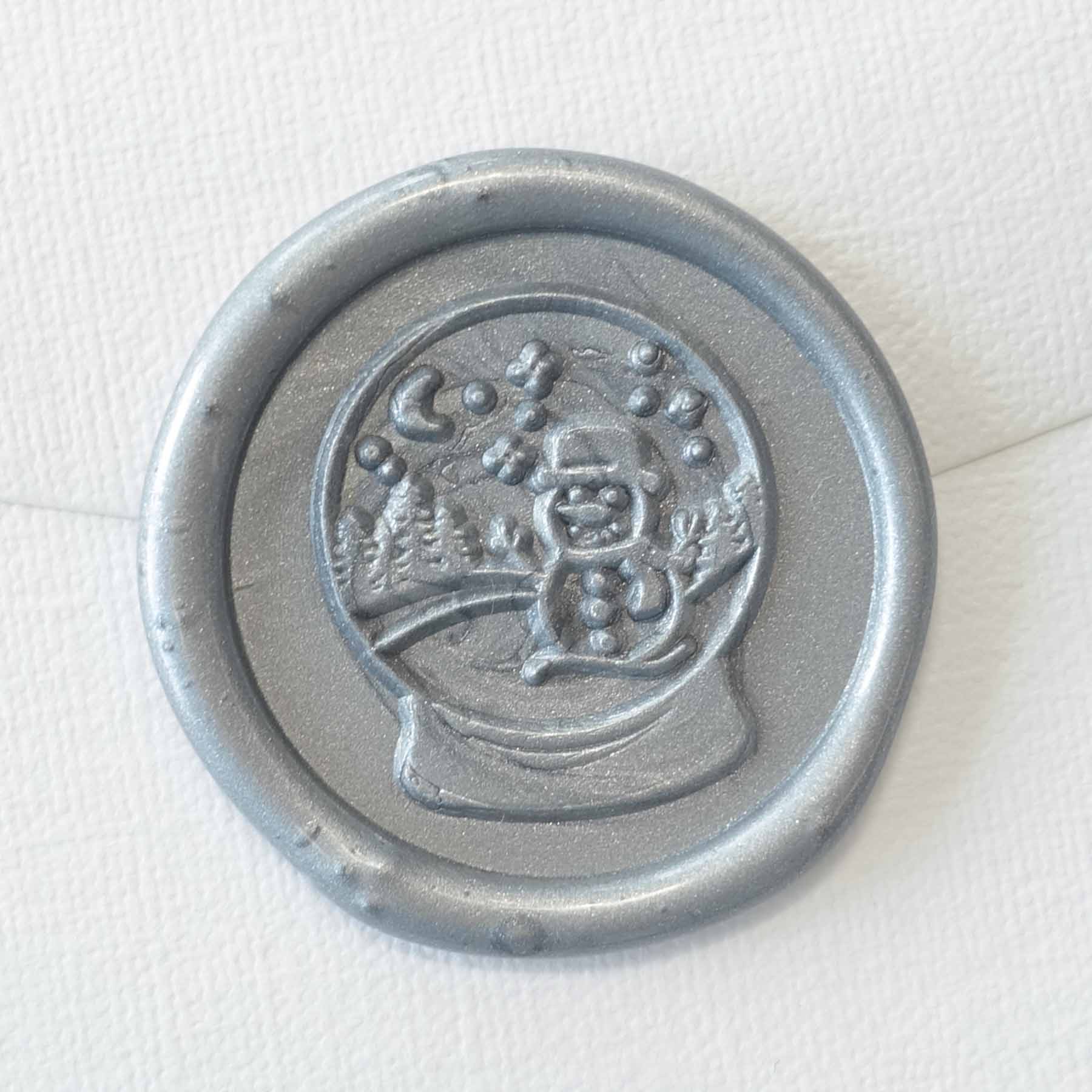 Snow globe christmas wax seal stamp fiona ariva australia