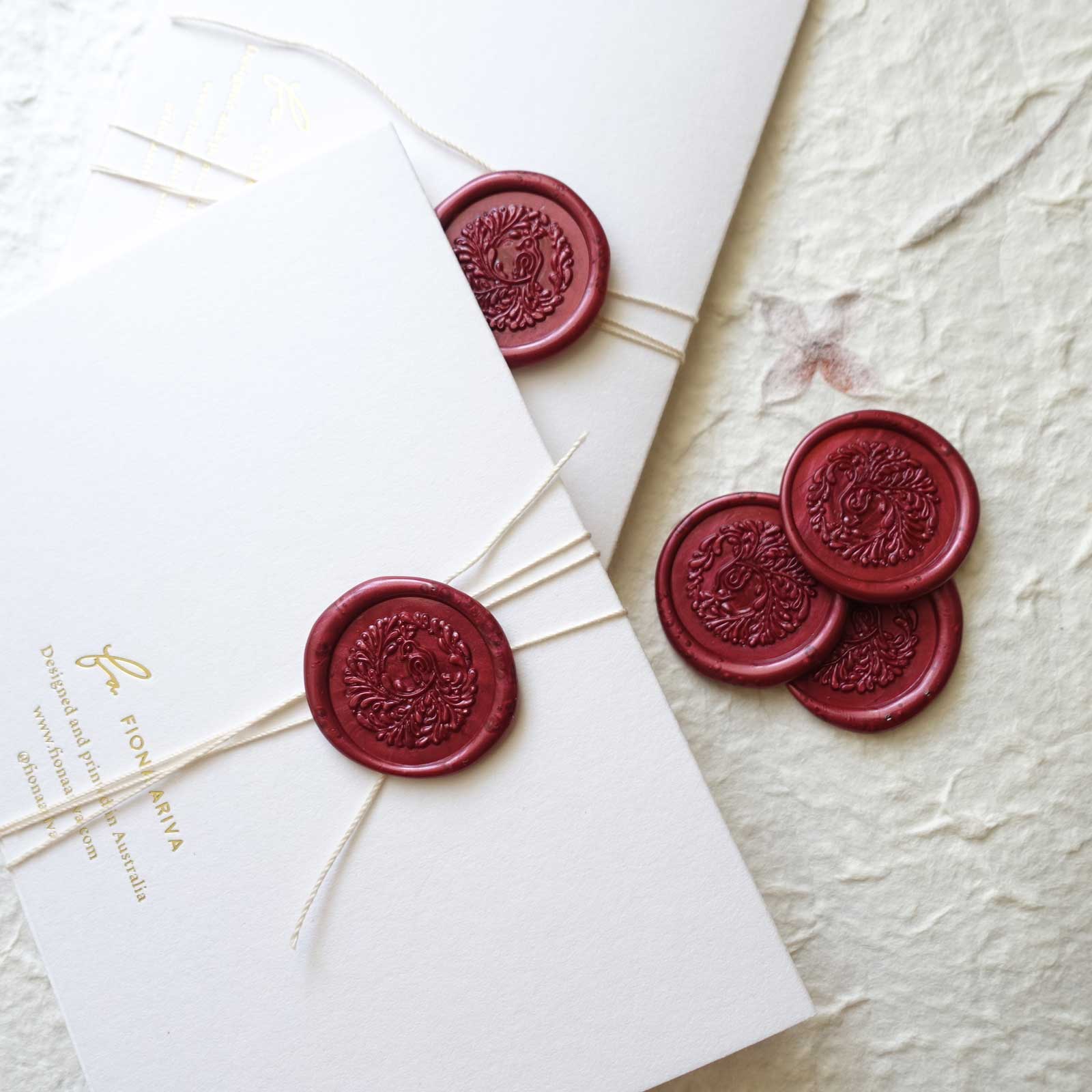Song bird wax seals burgundy wine red sealing wax fiona ariva