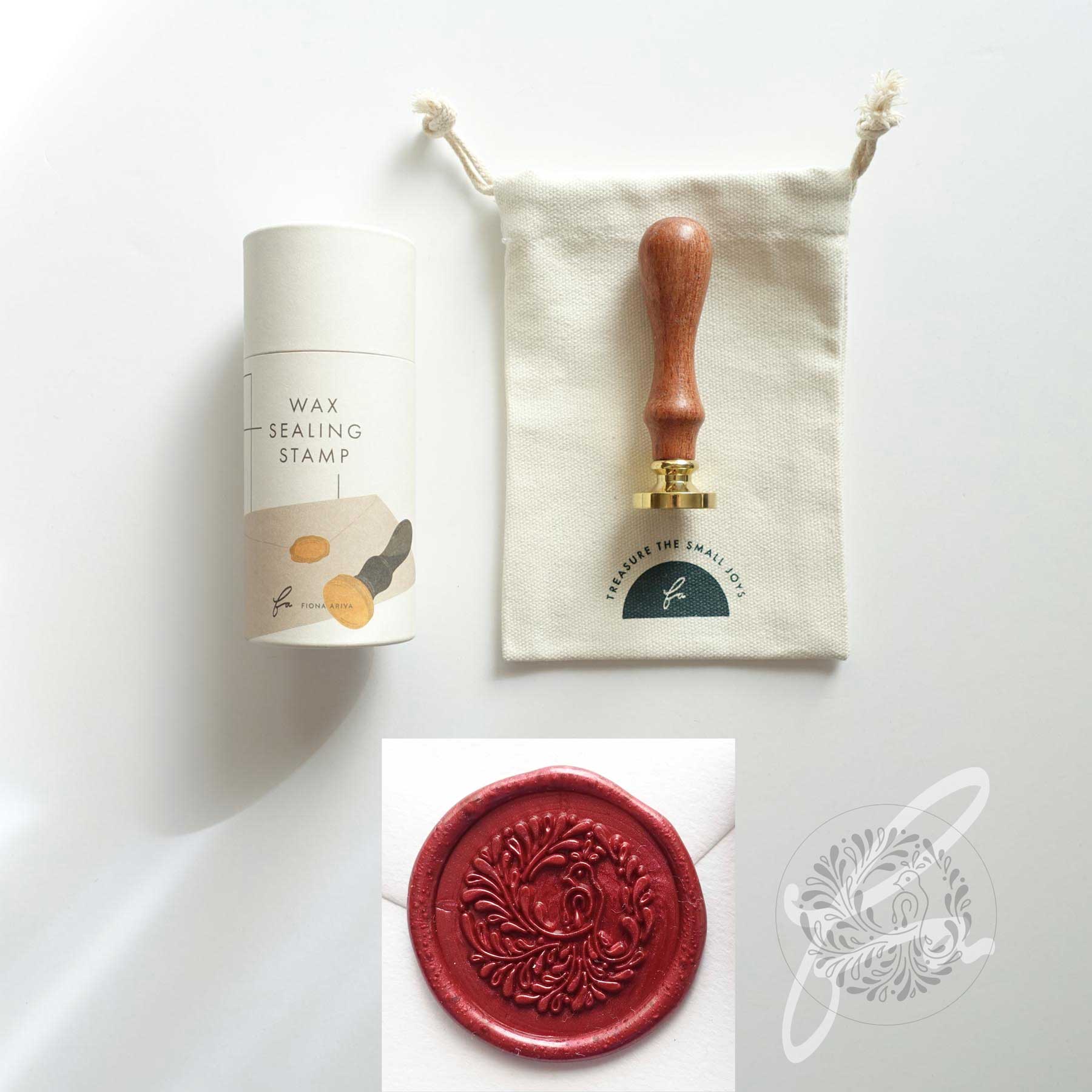 song bird peacock wax seal stamp australia fiona ariva