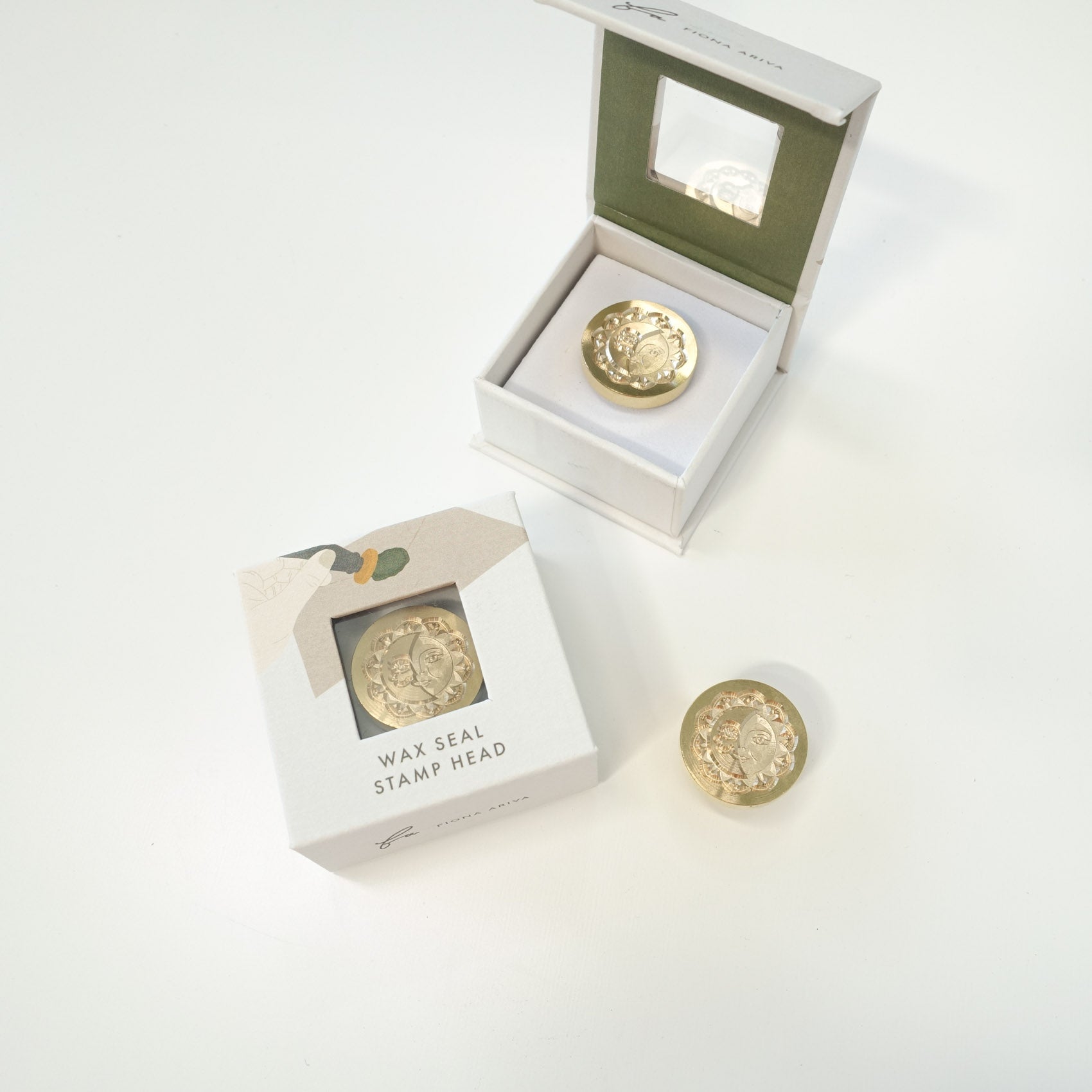 sun and moon celestial wax seal stamp fiona ariva australia
