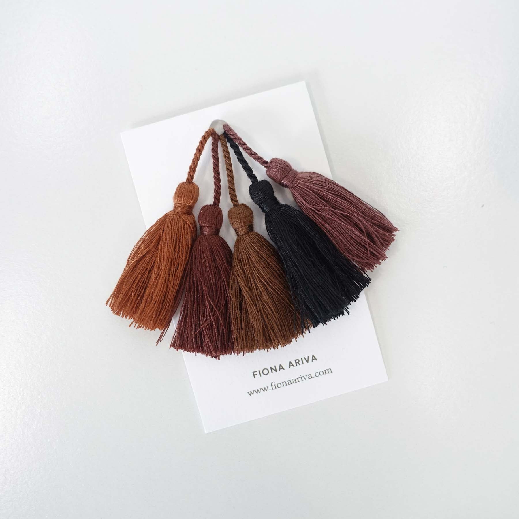 Ashen Hearth Brown Black Mix Cotton Tassels 5-Pack