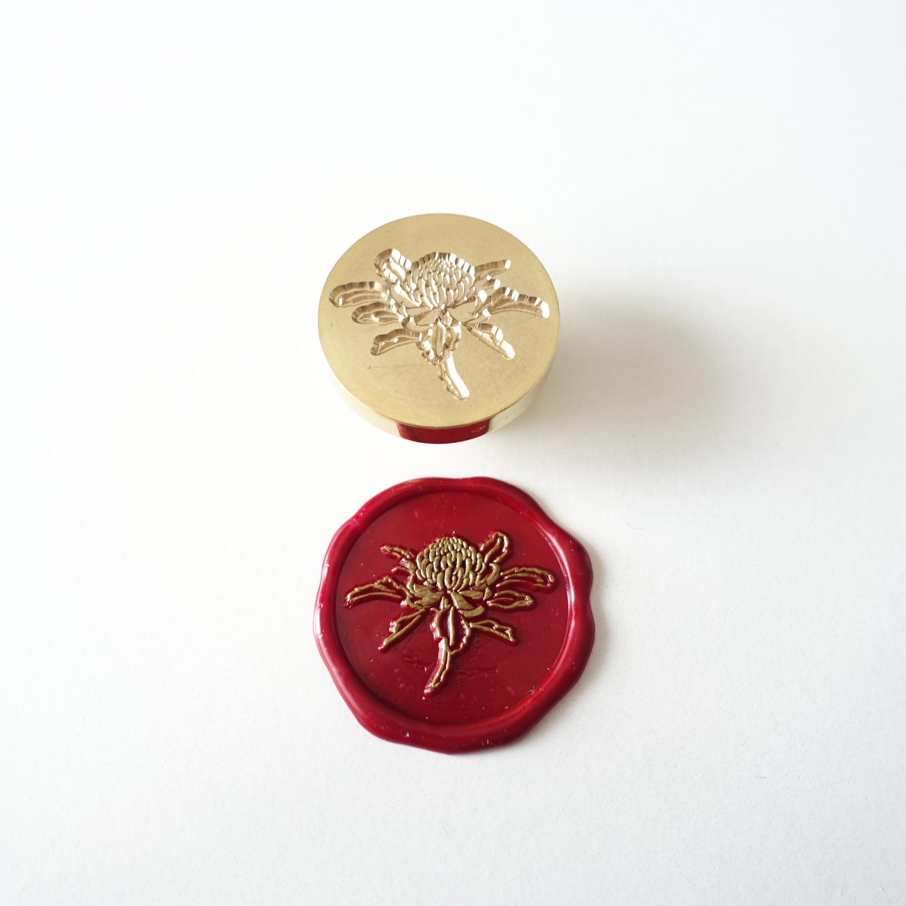 red waratah wax seal stamp head fiona ariva australia