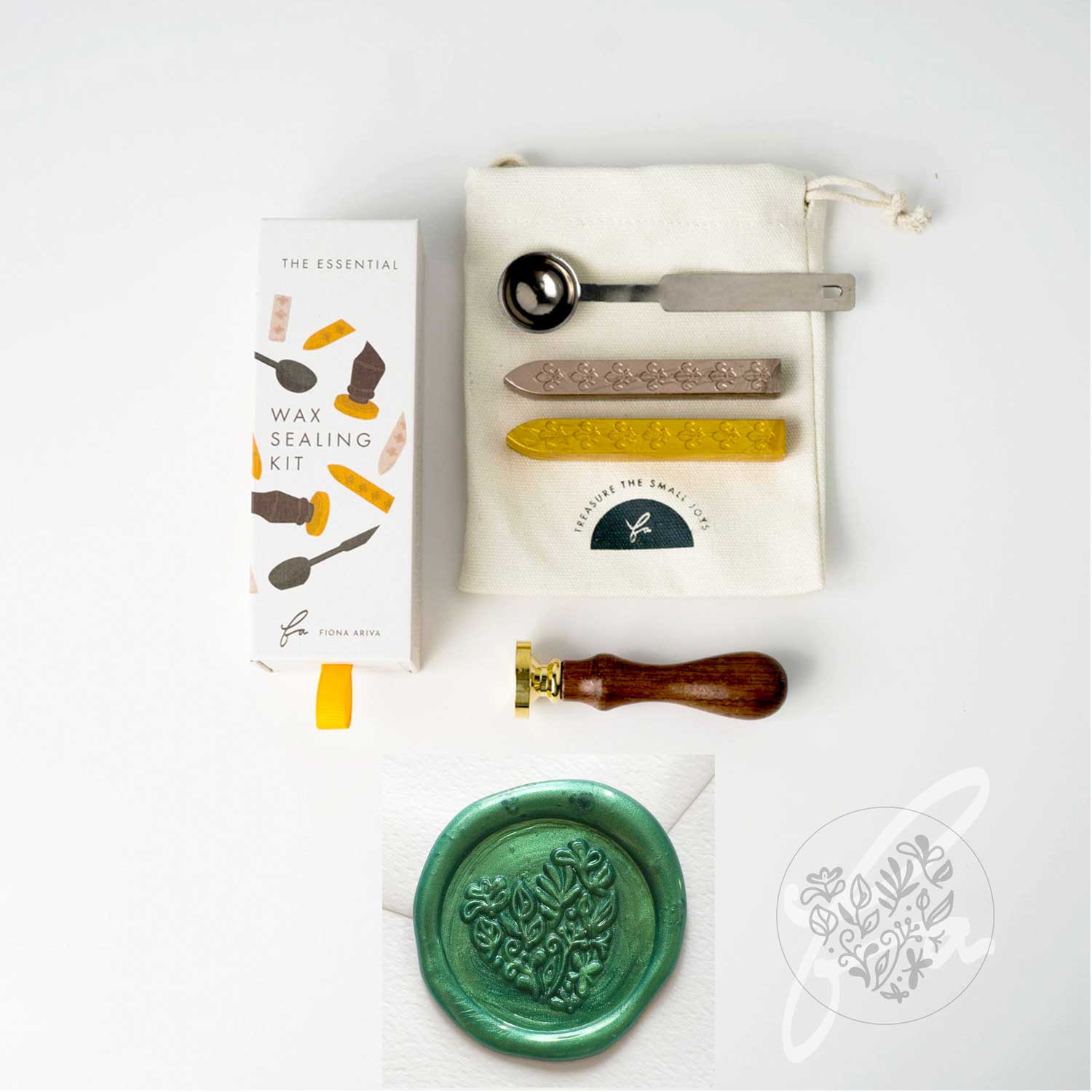 Wax sealing kit set botanical flower floral love heart wax seal