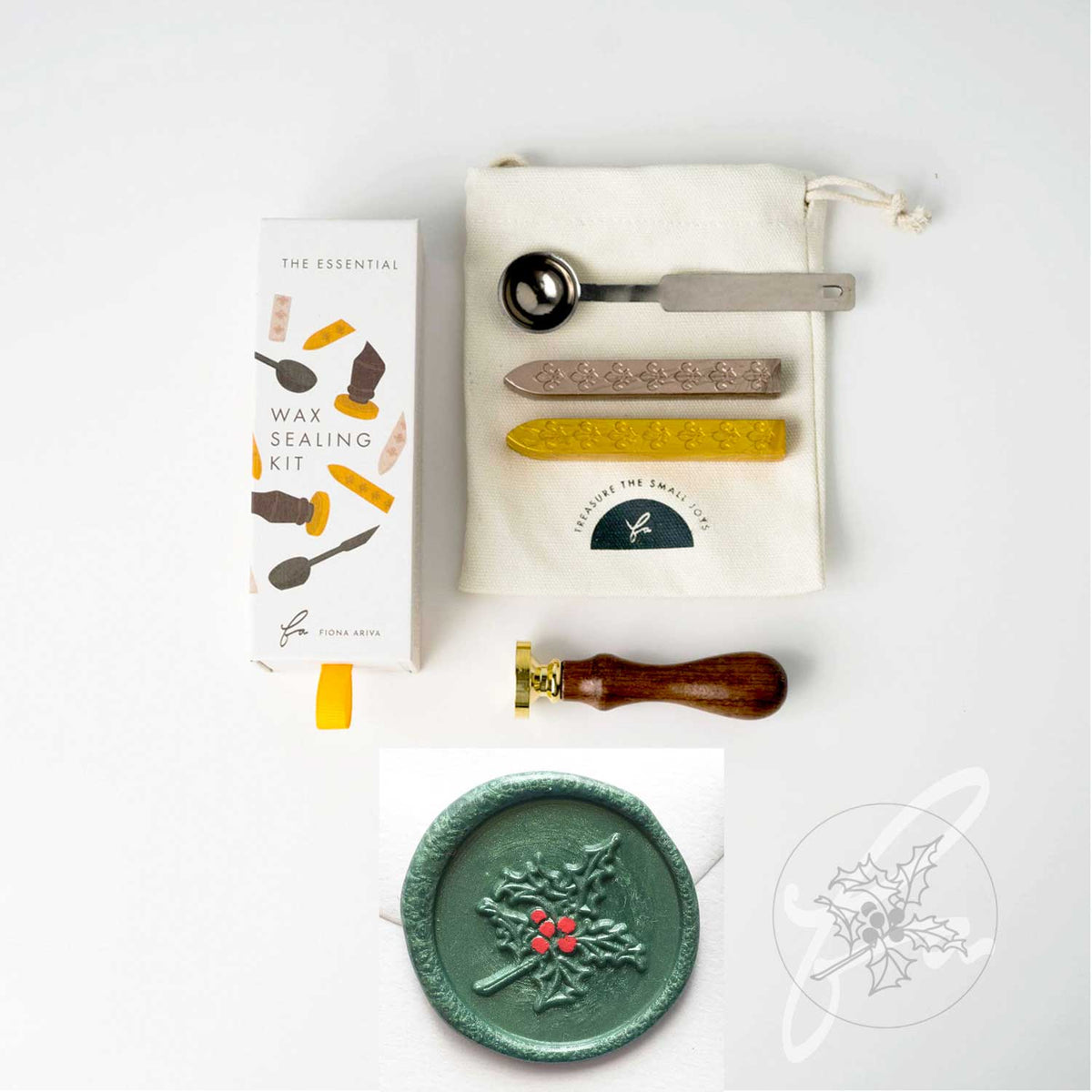 Christmas holly floral flowers wax sealing kit Australia