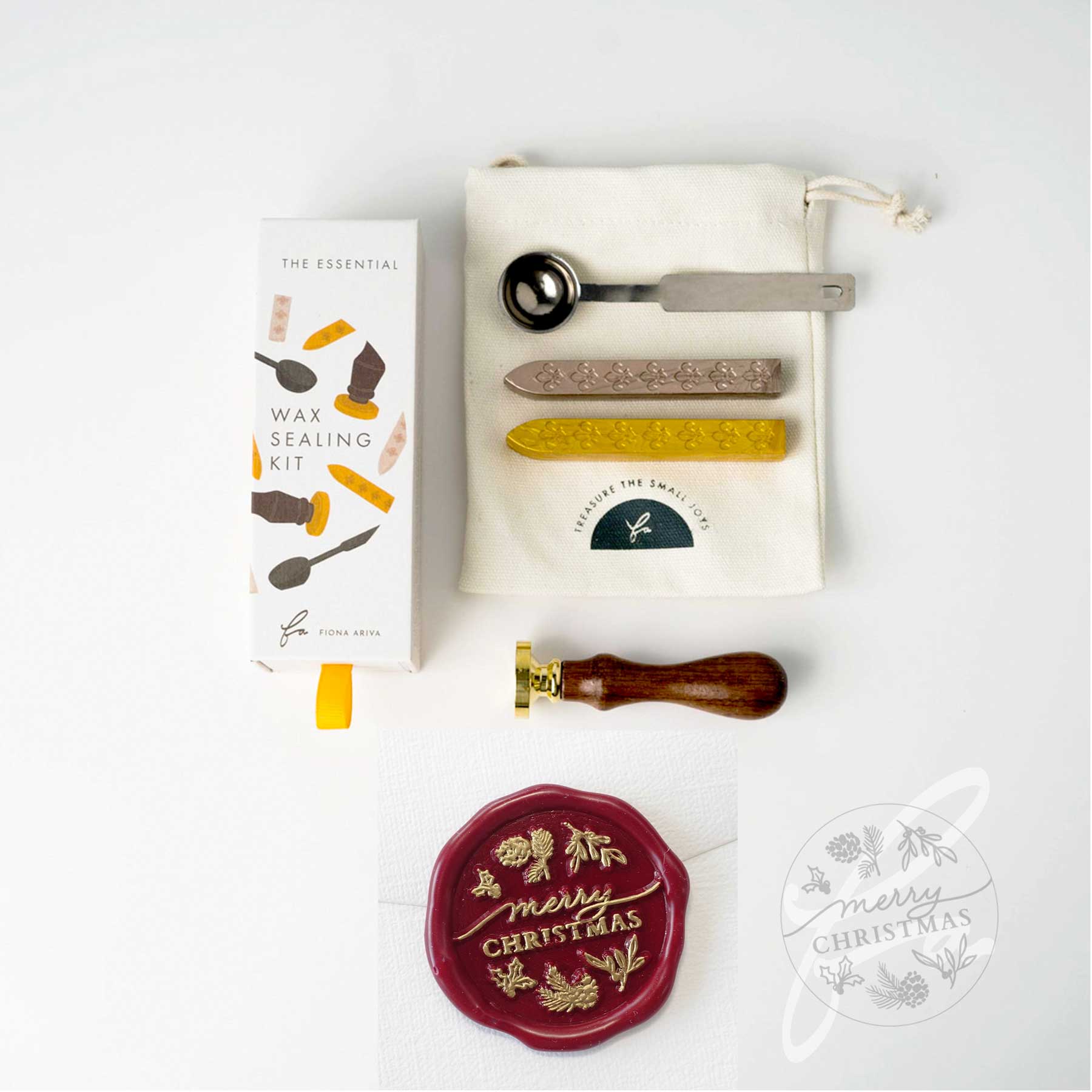 merry christmas wax seal kit red gold fiona ariva australia
