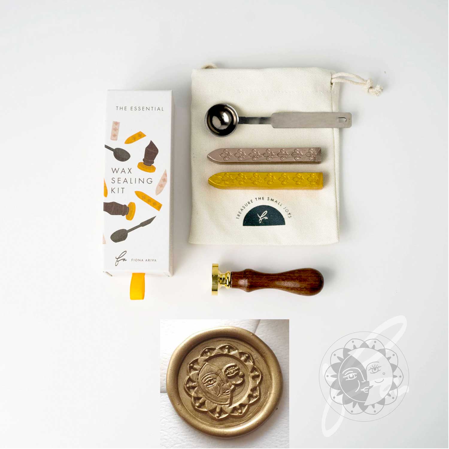 Sun and moon celestial wax sealing gift kit set Australia
