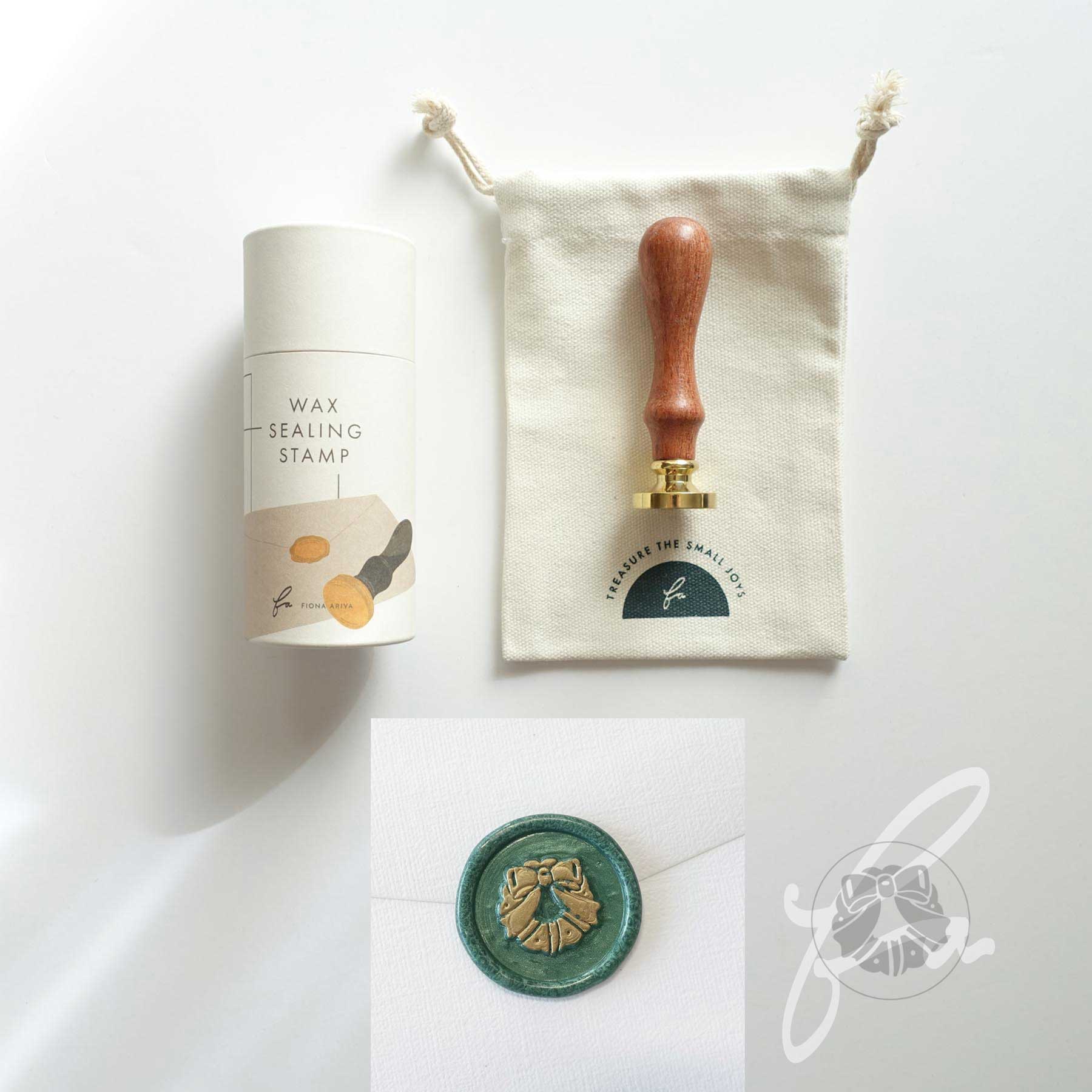 merry christmas wreath wax seal stamp fiona ariva australia