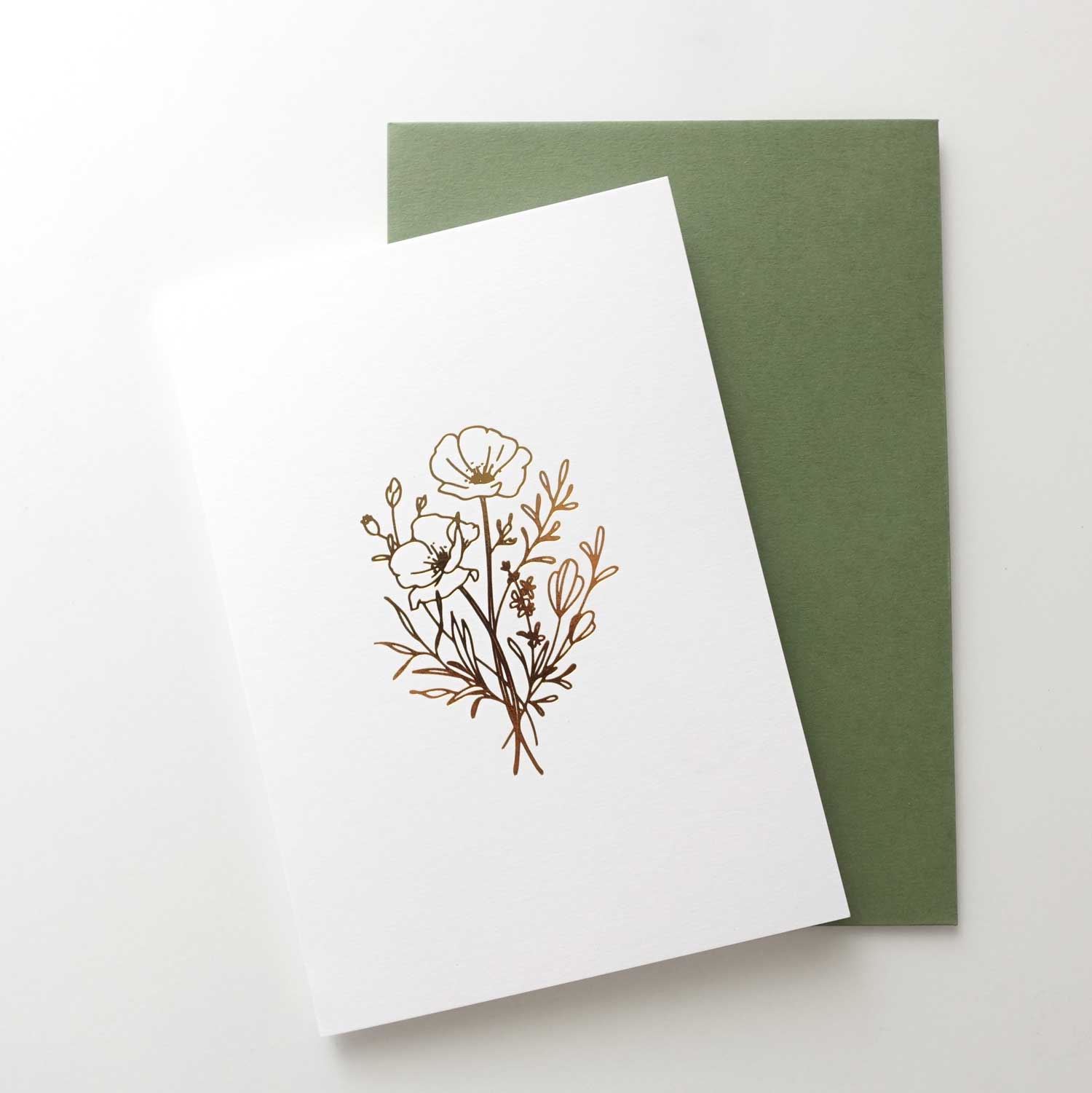 Fiona Ariva Wild Flower floral gold foiled greeting card
