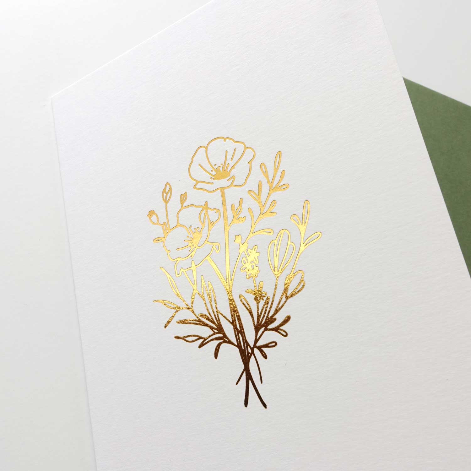 Minimal flower foiled greeting card australia