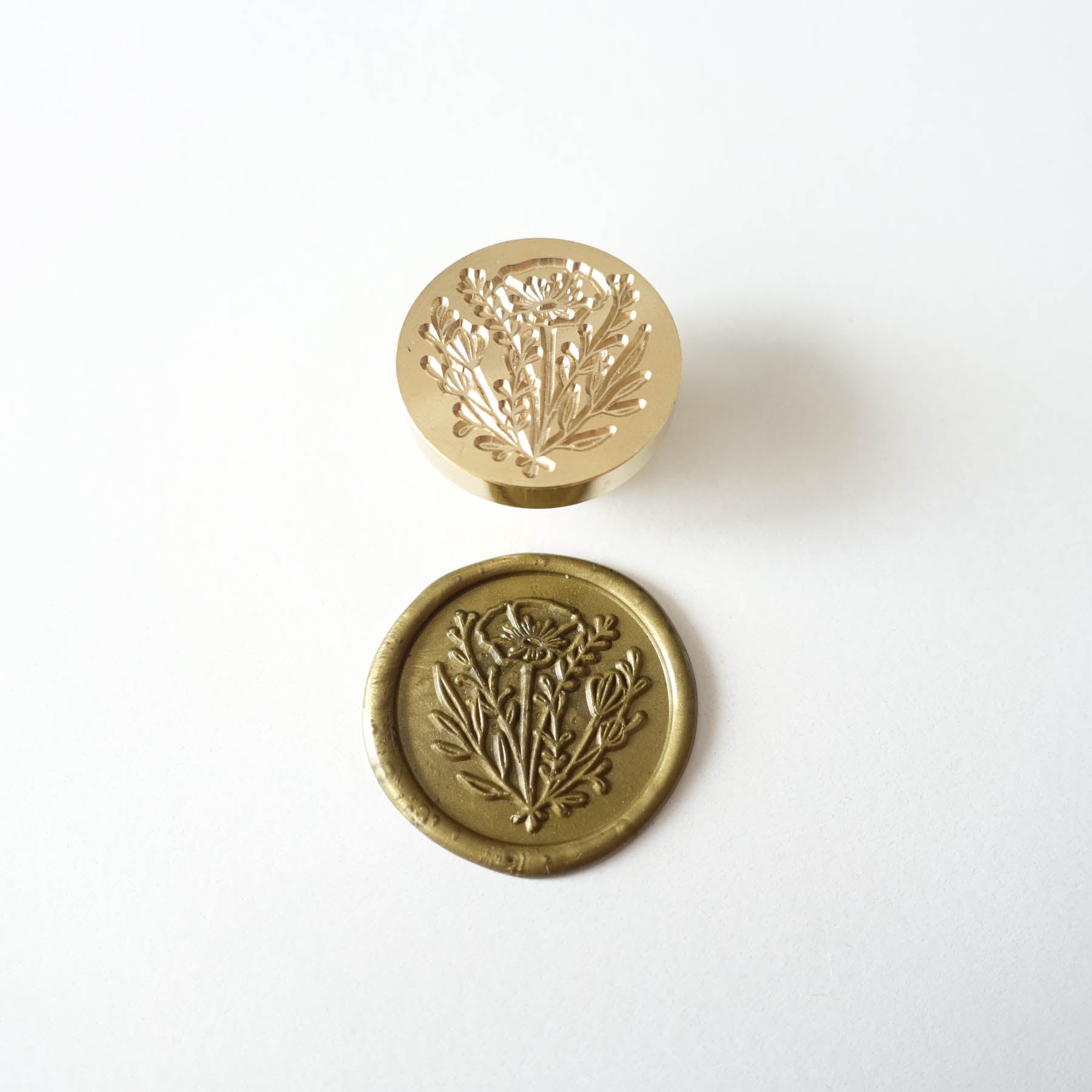 green gold wild flower wax seal stamp head fiona ariva australia