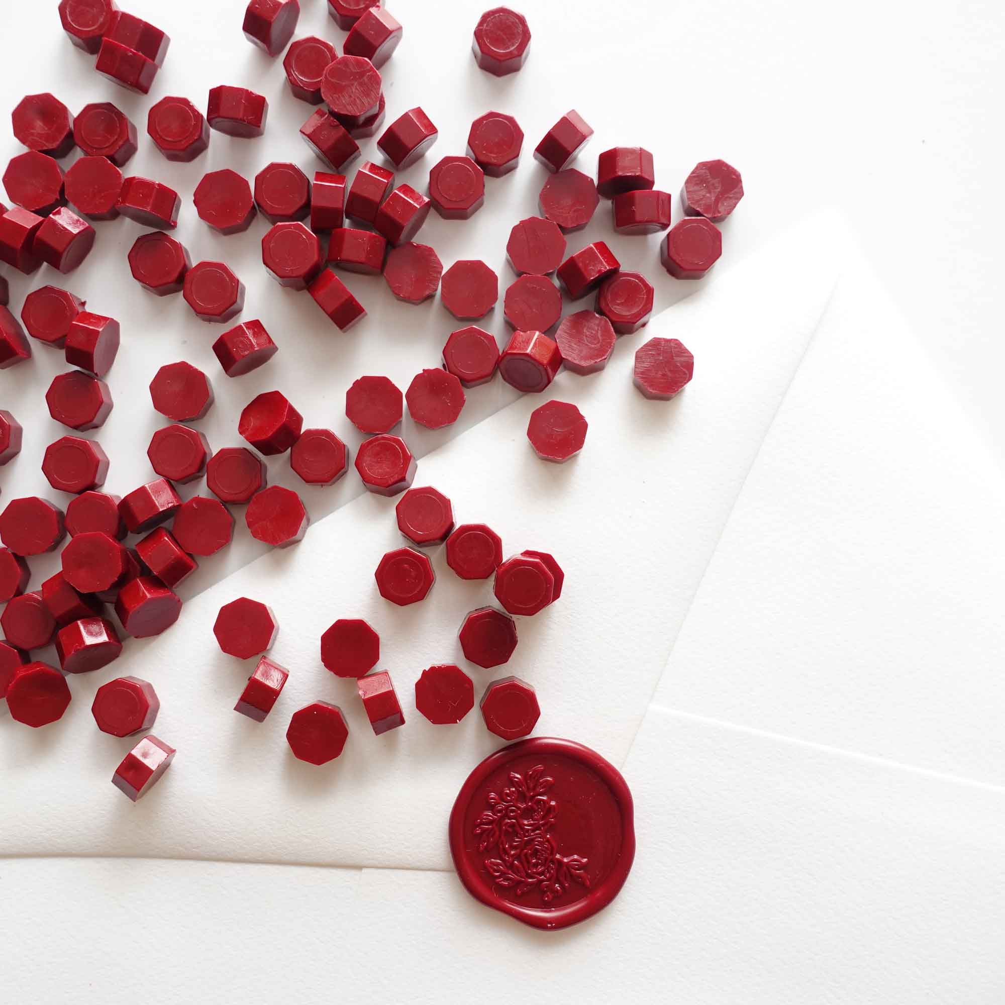 Deep crimson classic vintage dark red wax seal on envelope Australia