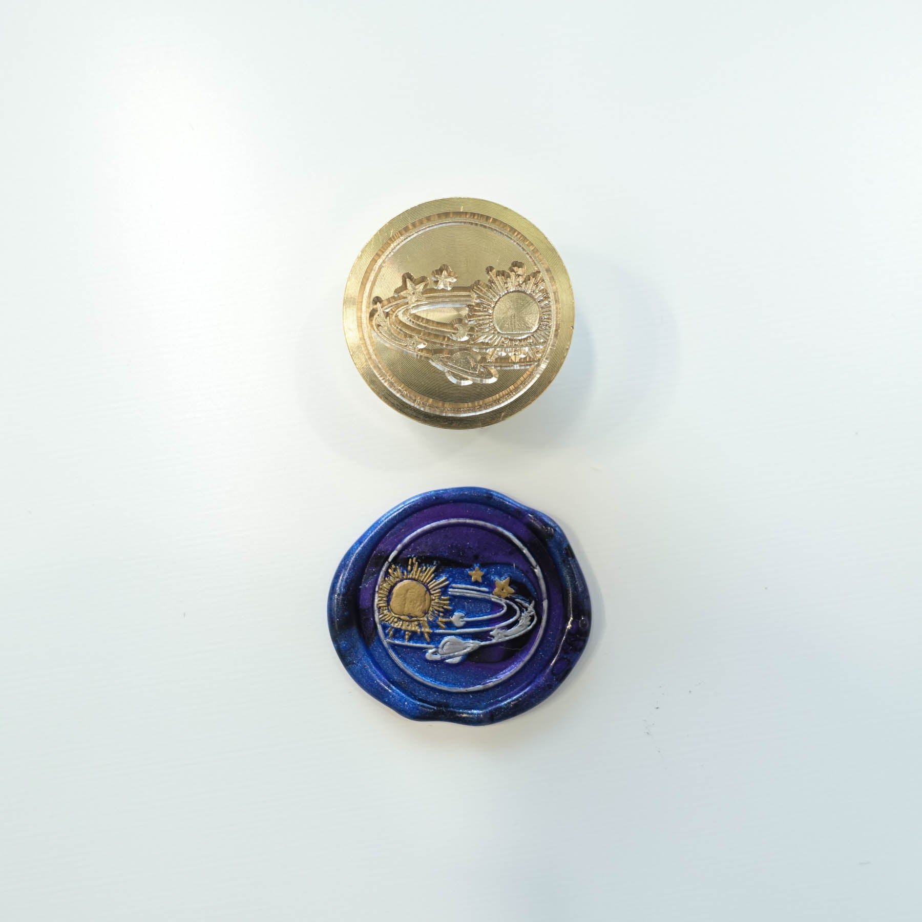 galaxy sun moon planets star wax seal stamp fiona ariva australia