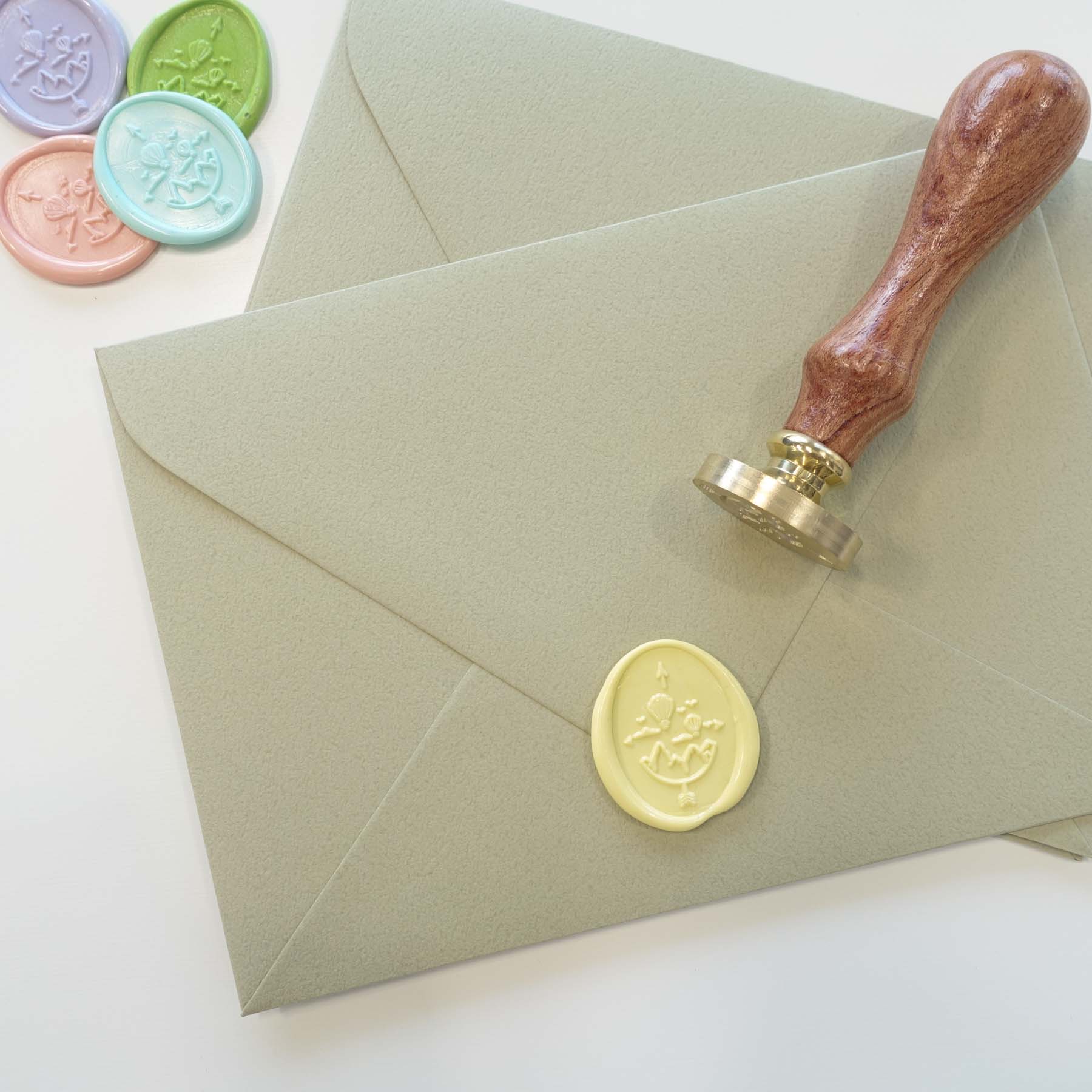 hot air balloons mountains compass adventure wax seal stamp fiona ariva australia