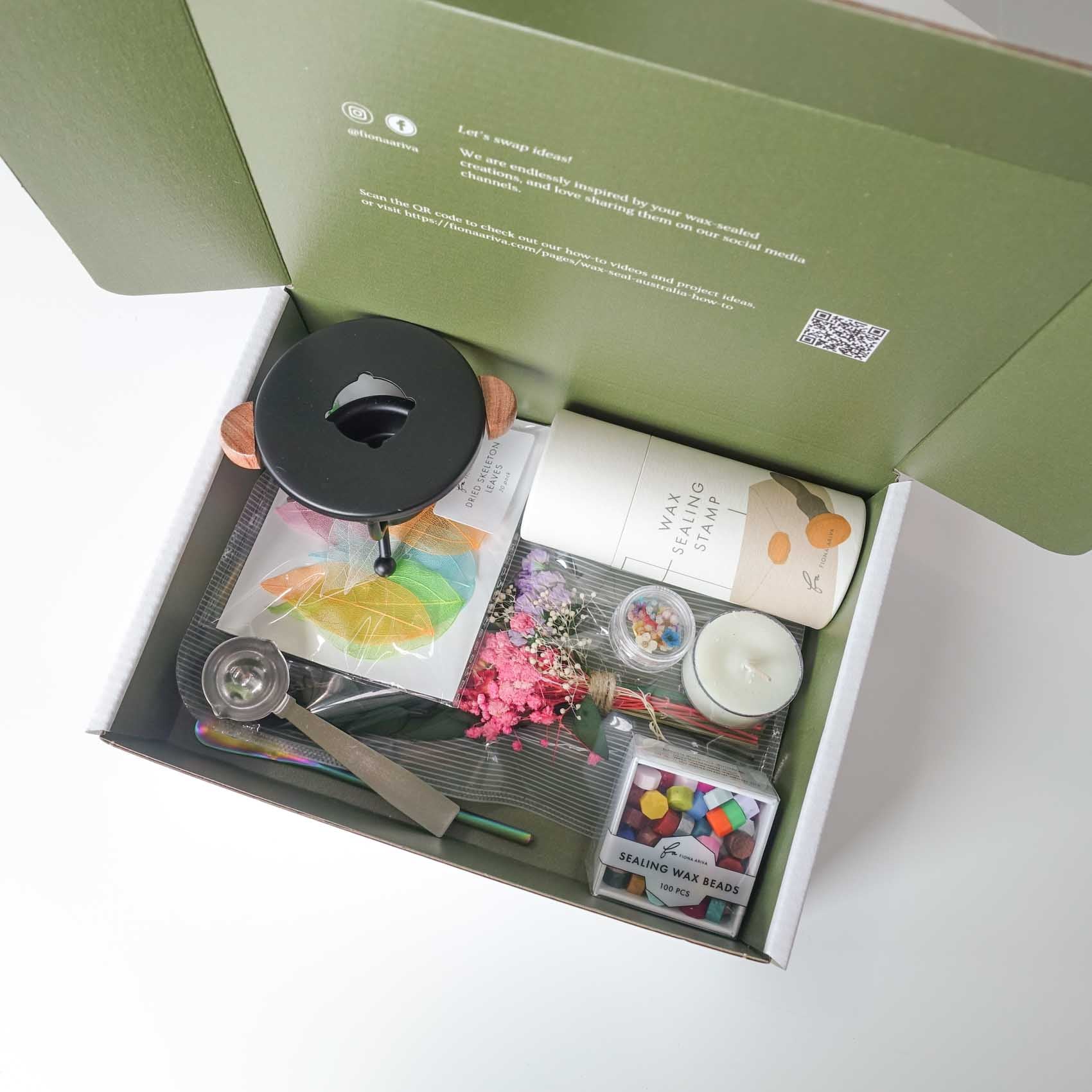 rainbow everything wax seal kit bundle gift box set fiona ariva australia wax seal stamp wax seal beginner starter set
