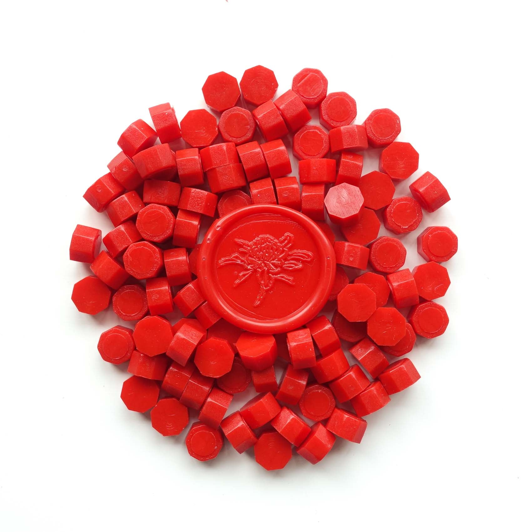 bright scarlet red wax beads fiona ariva australia