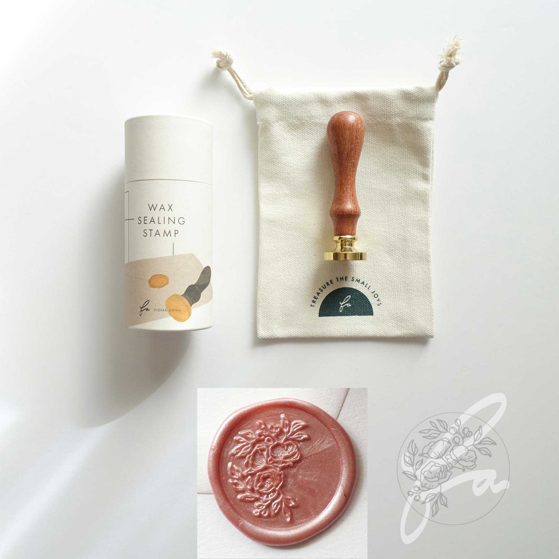 half garland flowers floral wax seal stamp australia fiona ariva