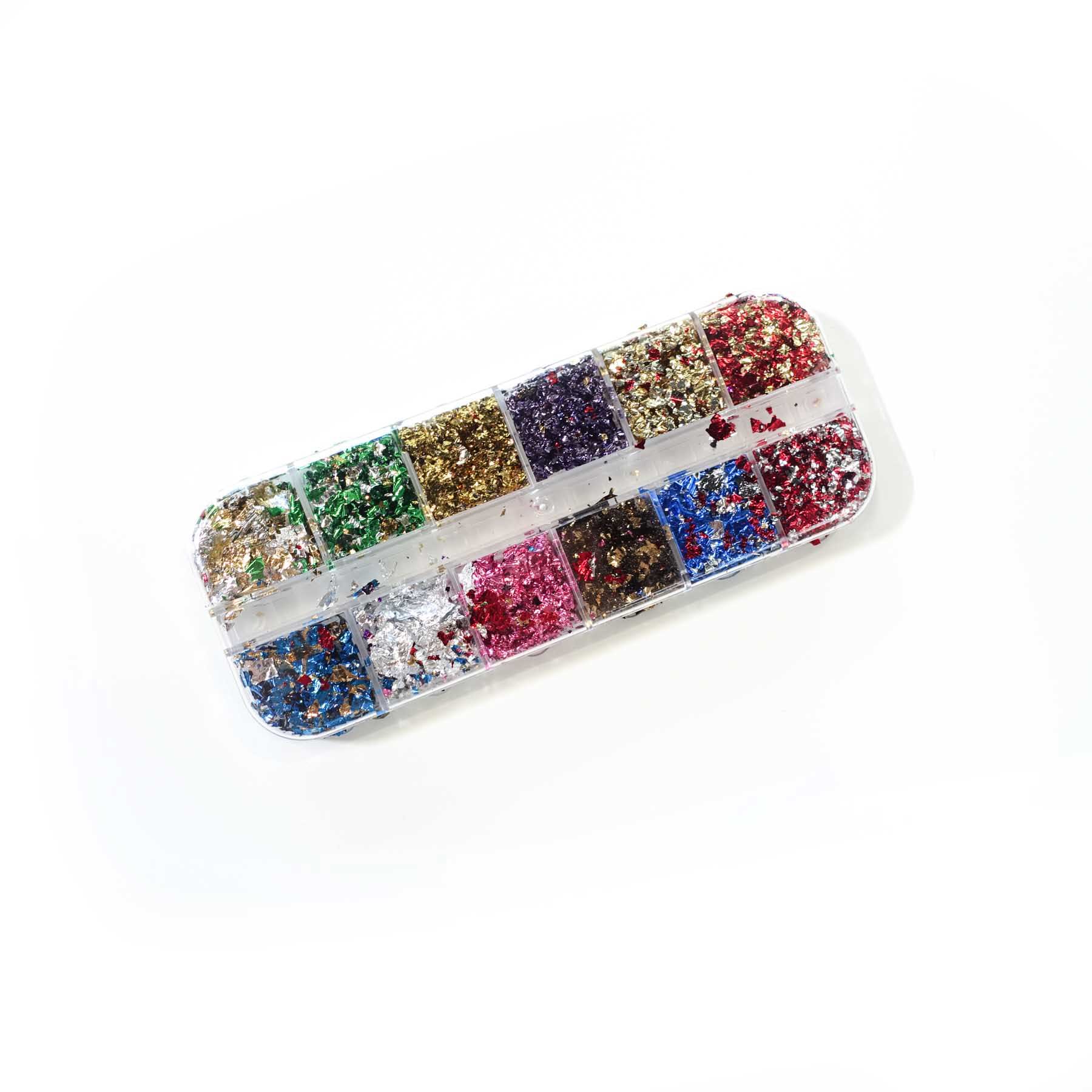 metallic foil flakes assorted colours palette gold leaf fiona ariva australia