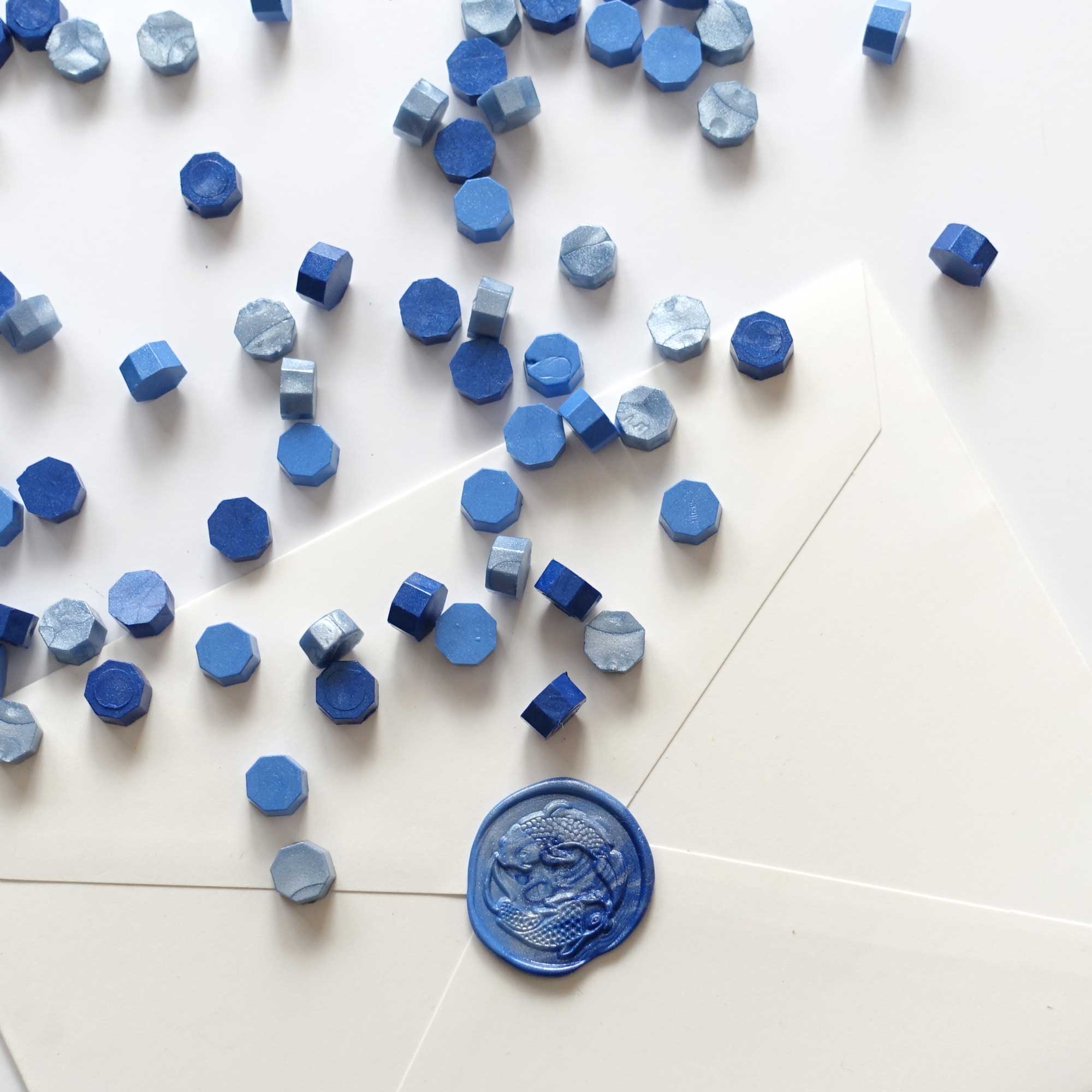 Mixed baby light frost navy royal dark azure marine sealing wax Australia envelopes