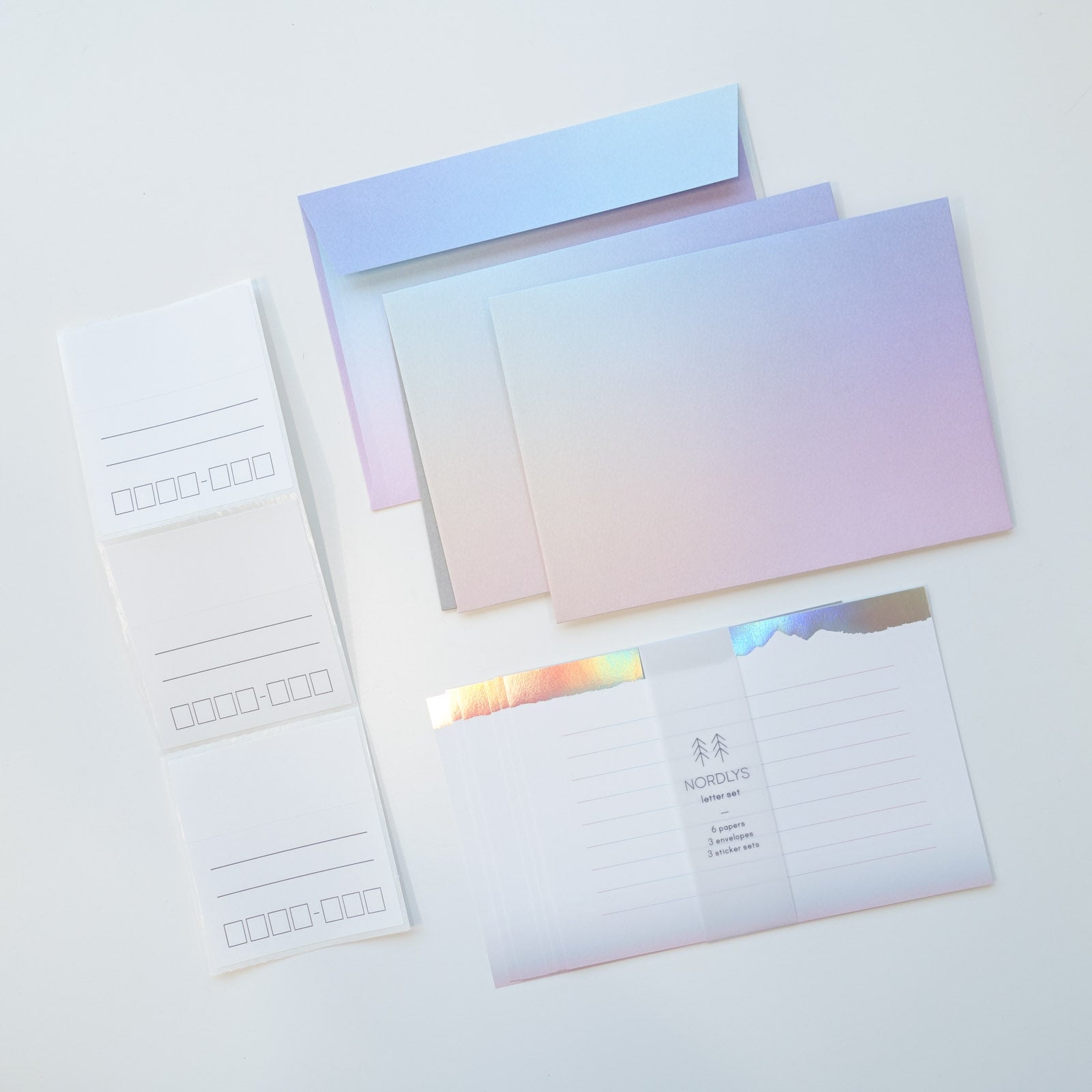 nordlys pastel holographic letter writing set