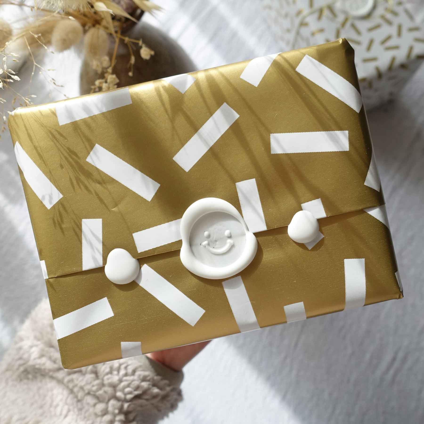 smiley face wax seal gift wrapping australia