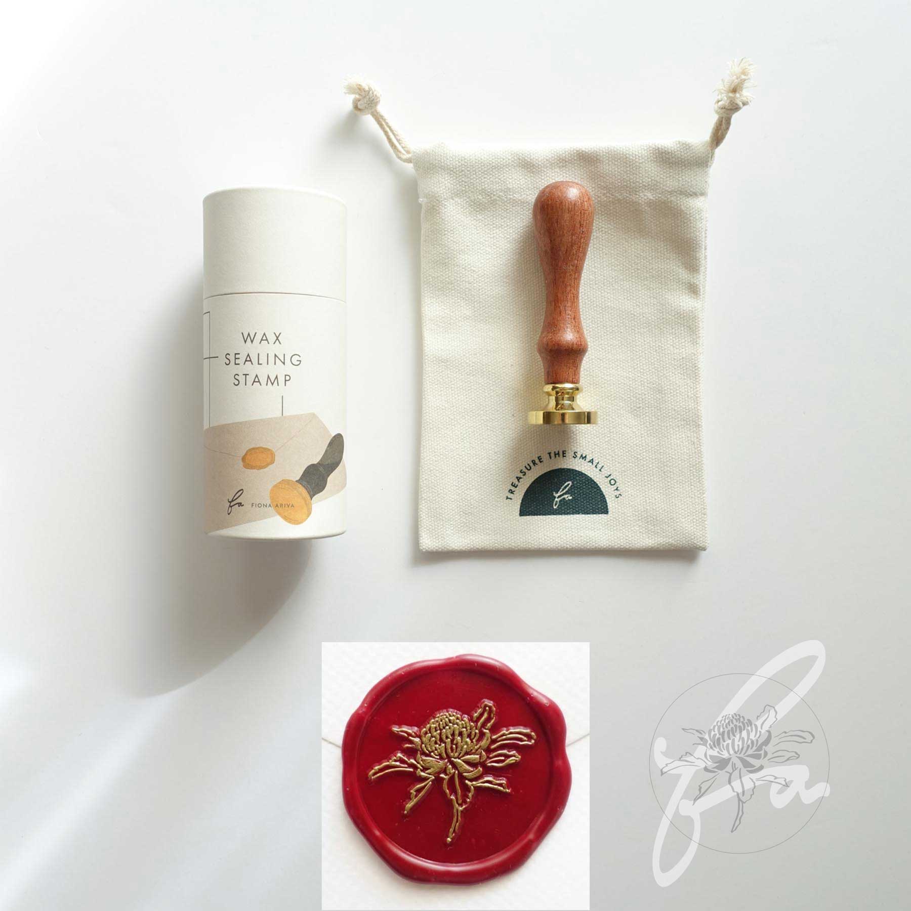 waratah flower wax seal stamp australia fiona ariva