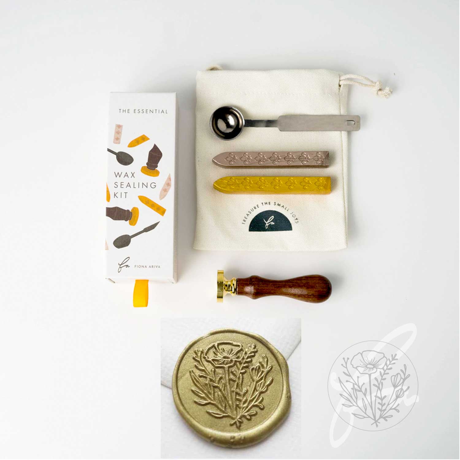 Wild flower bouquet wax seal stamp gift set kit Australia fiona ariva