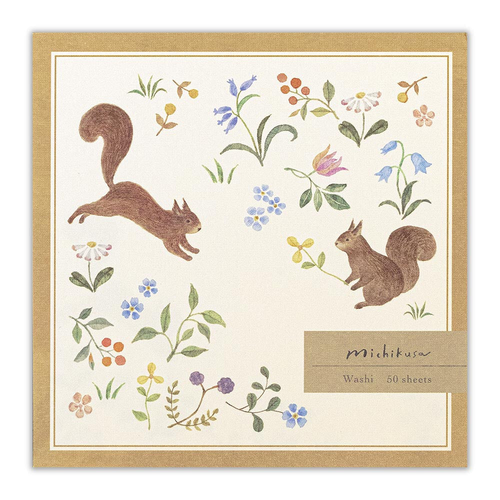 Michikusa Squirrel Garden Assorted Designs Memo Pad