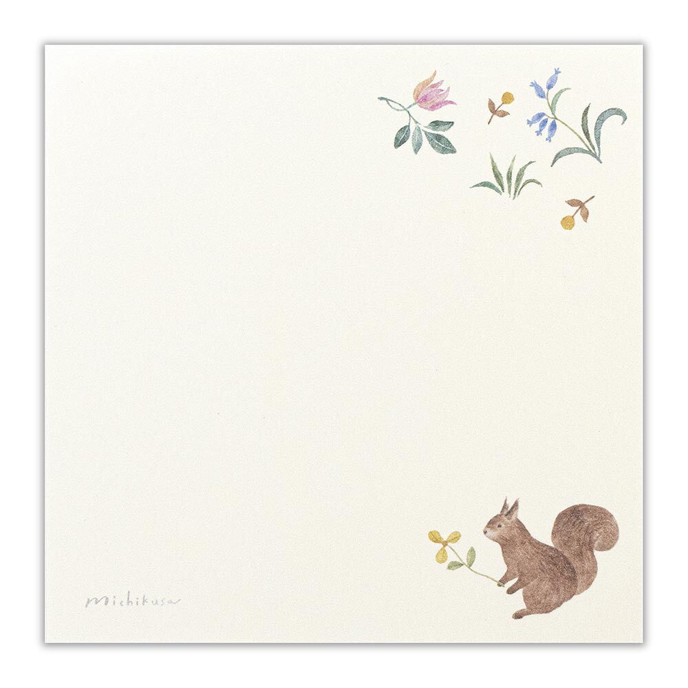 Michikusa Squirrel Garden Assorted Designs Memo Pad