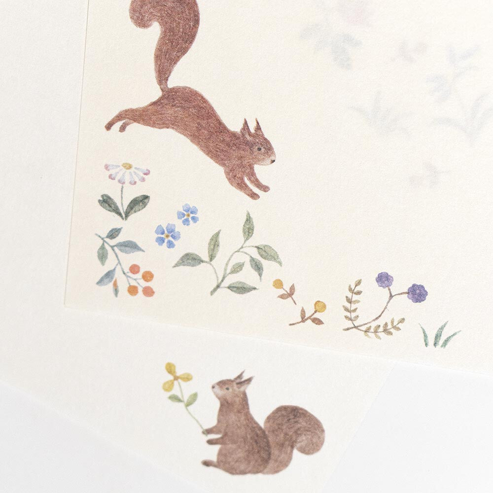 Michikusa Squirrel Garden Assorted Designs Memo Pad