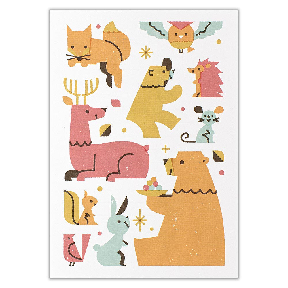 Woodland Forest Animals "Creald" Stamped Effect Letter Writing Set