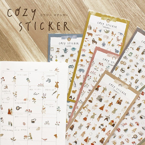 Flower 'Cozy Sticker' Washi Sticker Sheet