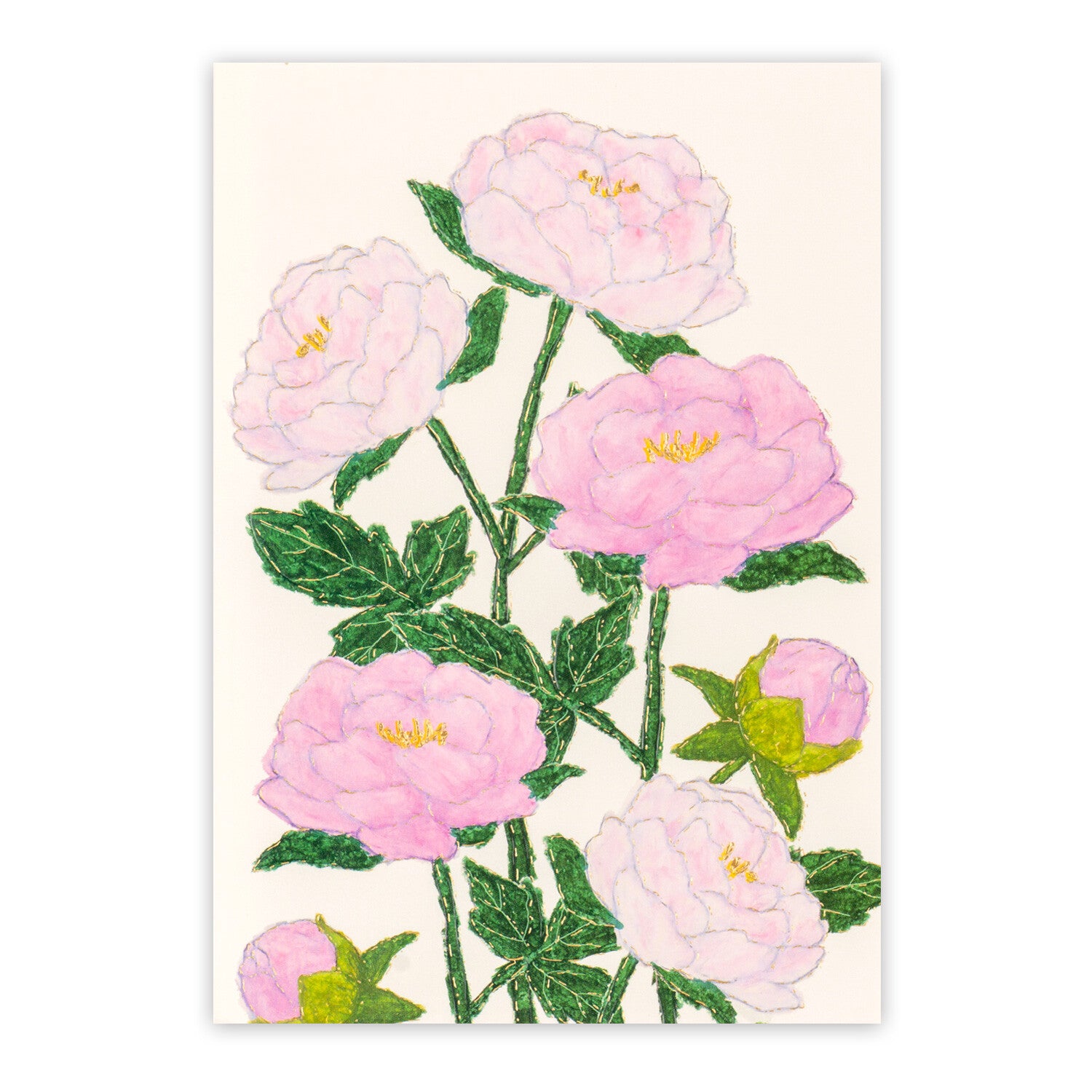 Peony Garden Greeting Card by Yonezu Yusuke