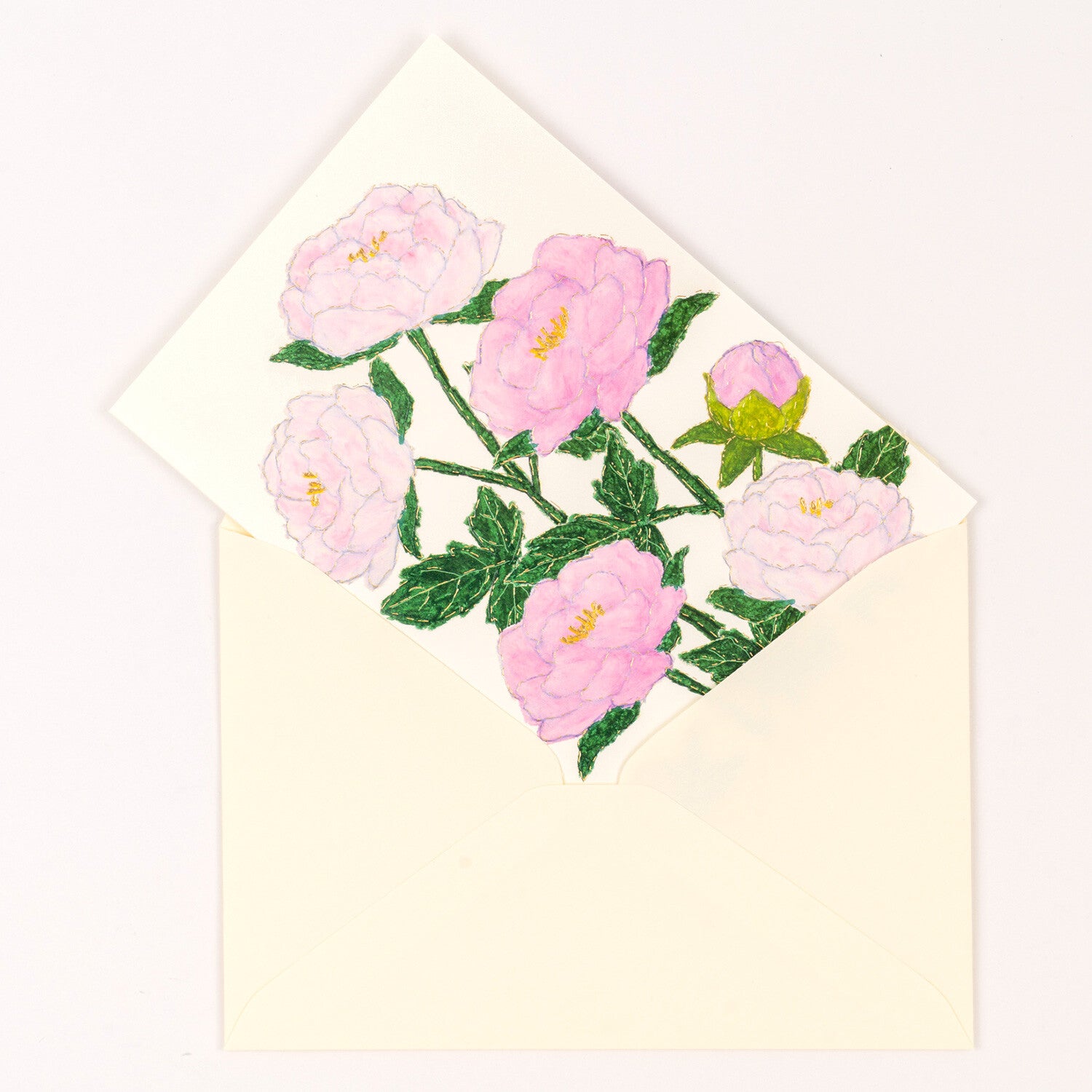 Peony Garden Greeting Card by Yonezu Yusuke